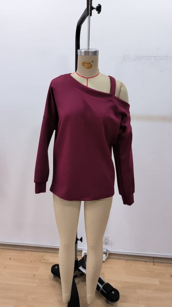 Women's Long Sleeve One-Shoulder Relaxed Knit Blouse - Janes - by Peralane - photo 4