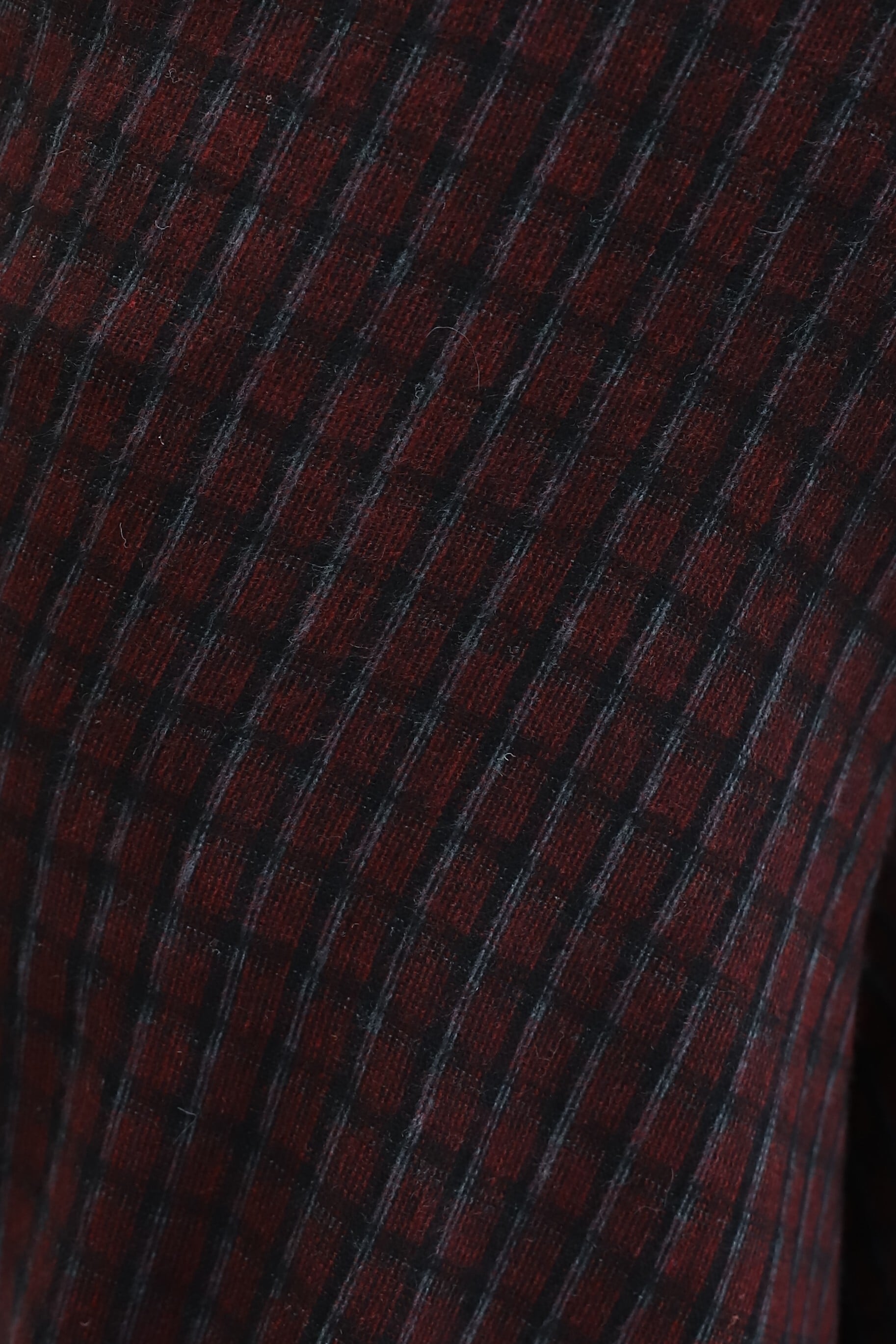 Women's Maroon Checked Wide-Leg Trousers with Belt and Elastic Waist - Podyumplus - by Peralane - photo 6
