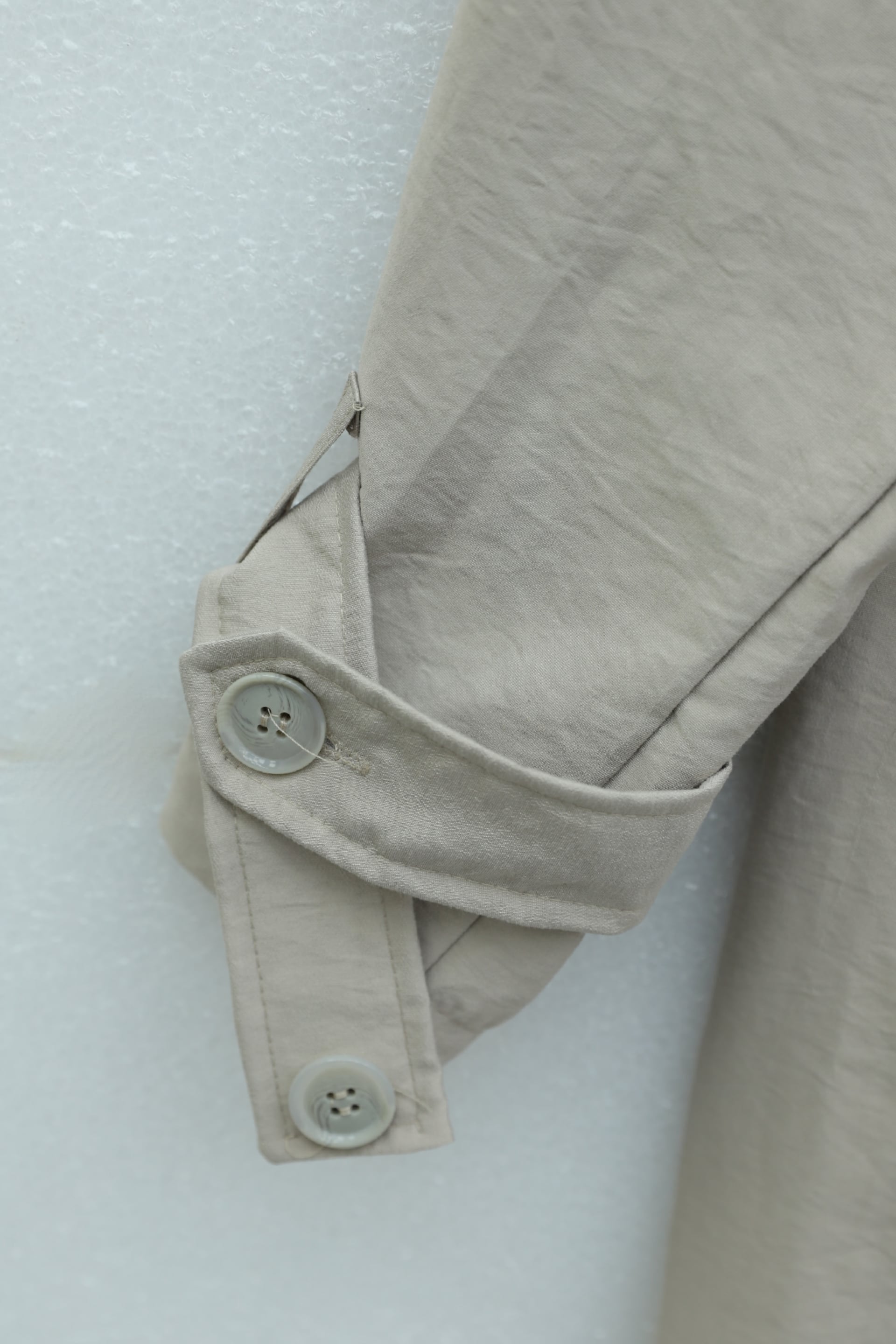 Belted Double-Breasted Trench Coat with Epaulettes and Pockets - Stone - Podyumplus - by Peralane - photo 8