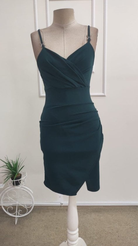Women's Sleeveless Wrap Dress with Heart Neckline and Asymmetric Hem - Janes - by Peralane - photo 4