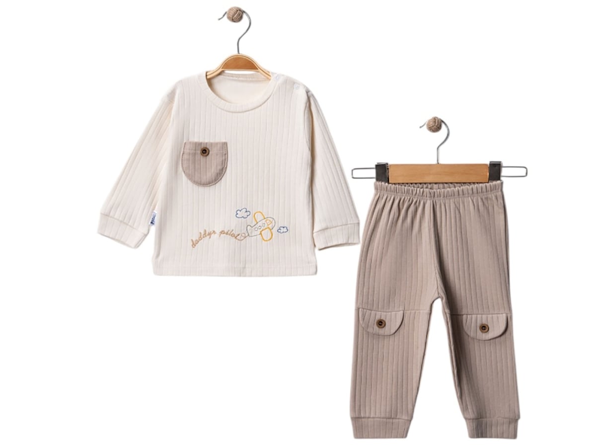 Airplane Embroidery Baby Boy Sleepwear Set (3-Pack) - Nafitto - by Peralane