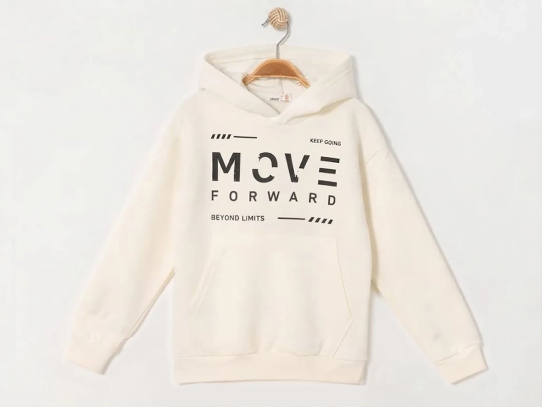 Move Print Kangaroo Pocket Hooded Sweatshirt for Boys - Ruhat Kids - by Peralane