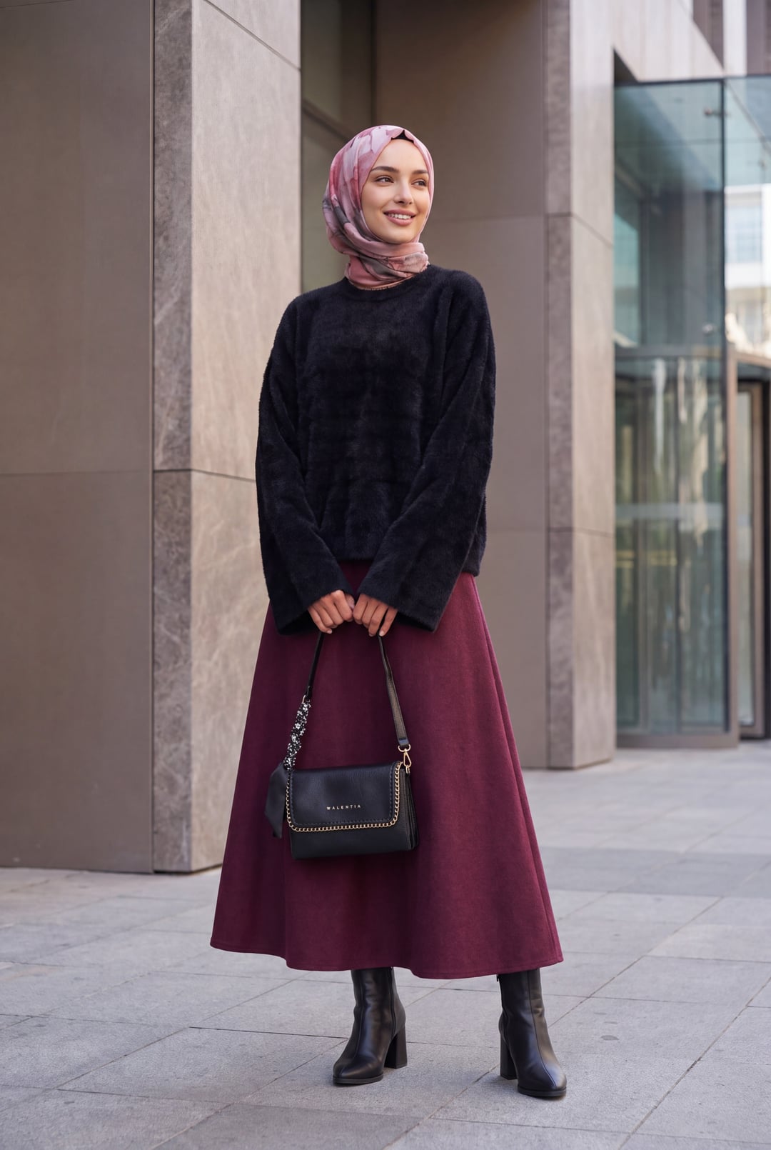 Soft Texture Knit Sweater - Black - Bigdart - by Peralane - photo 2