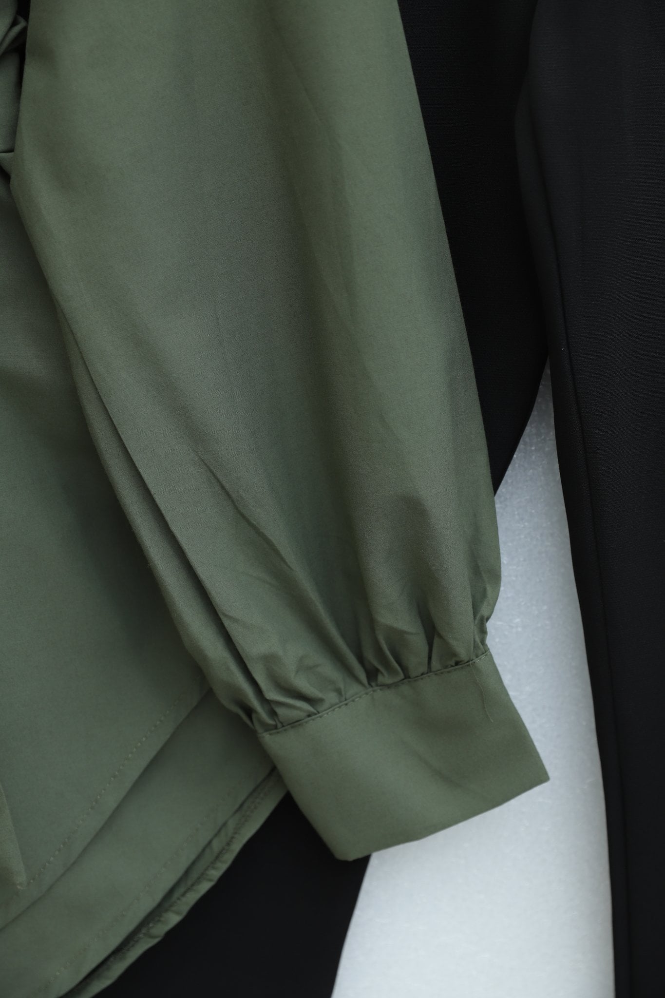 Self-Tie Poplin Tunic - Khaki - Podyumplus - by Peralane - photo 4