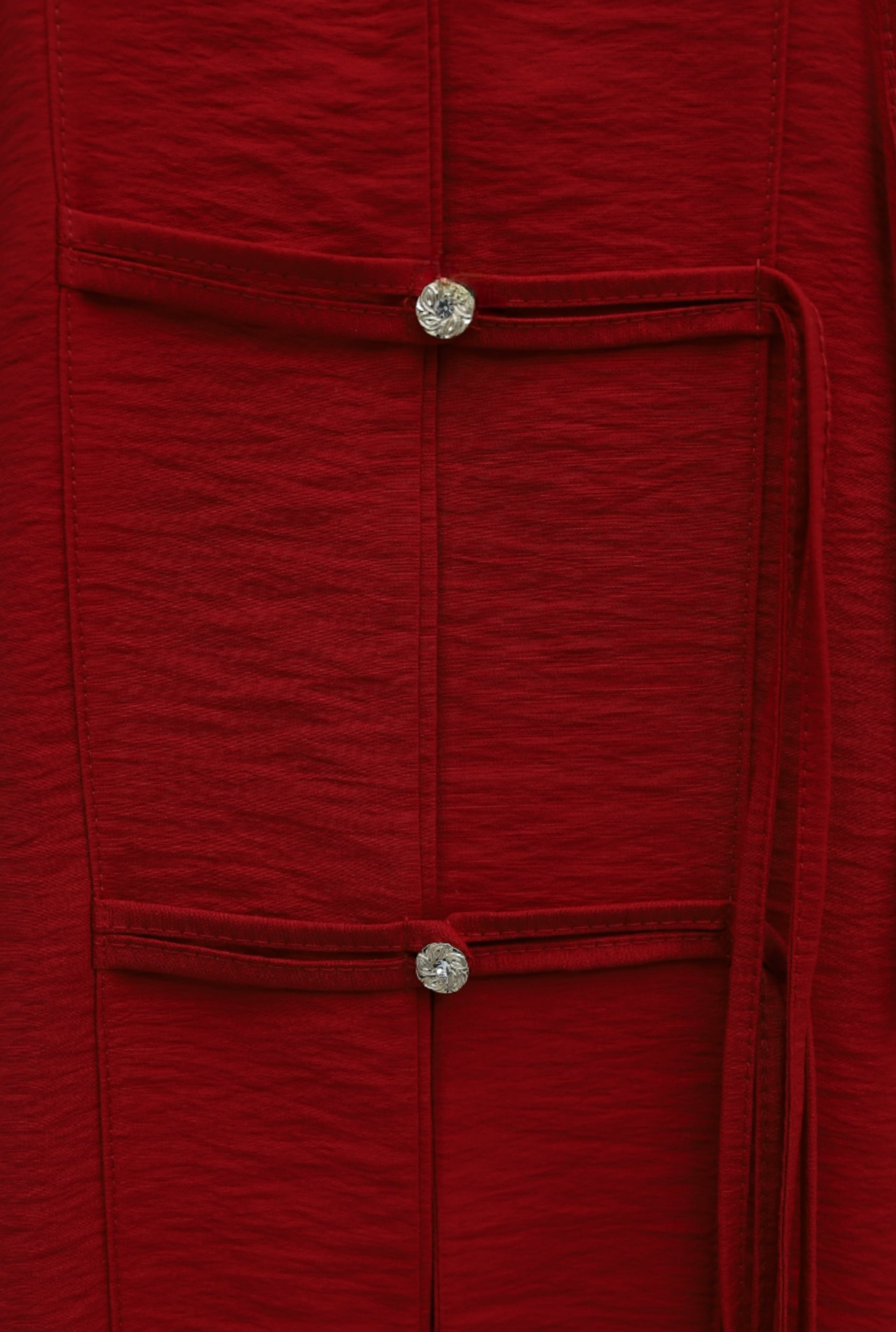 Red Stone-Button Wide-Leg Tunic and Trouser Co-ord Set for Women - Podyumplus - by Peralane - photo 9