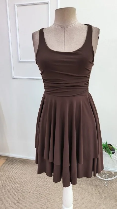 Women's Sleeveless Scoop Neck Tiered Ruffle Dress - Janes - by Peralane - photo 4