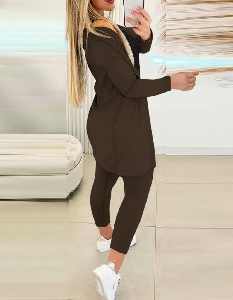 Women's Three-Piece Knit Lounge Set with Tank Top, Leggings and Cardigan - Janes - by Peralane - photo 3