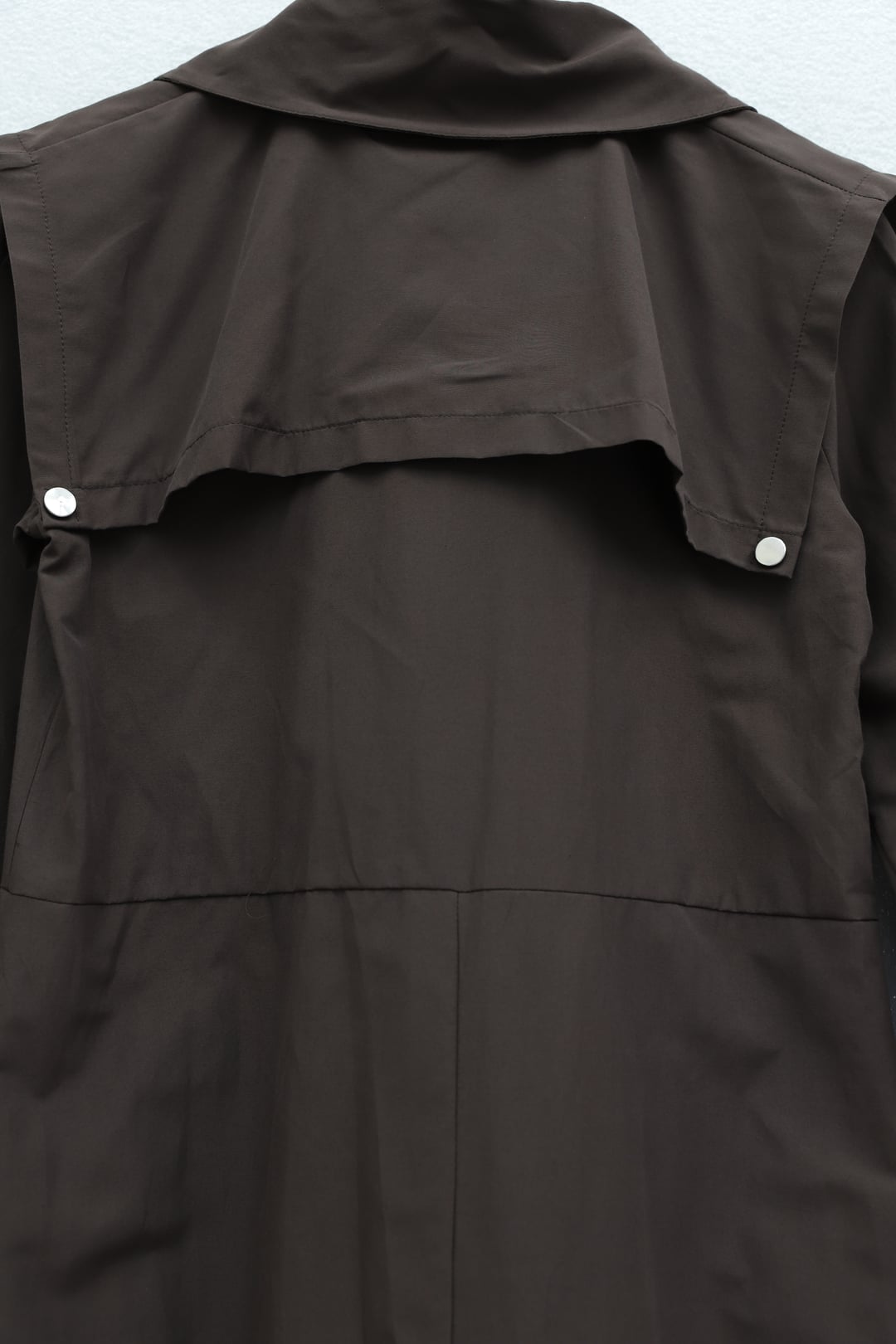Half-Button Collared Side-Pocket Belted Cotton Satin Dress - Brown - Podyumplus - by Peralane - photo 7