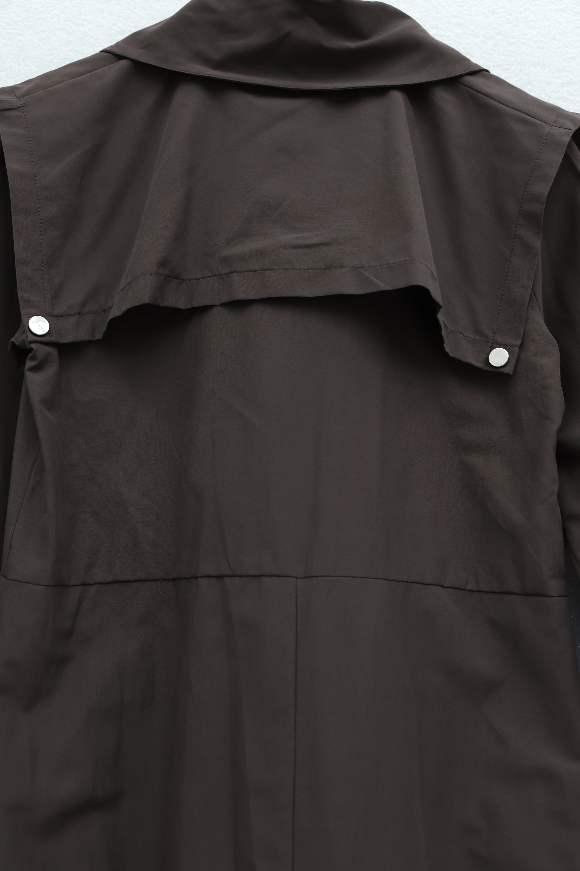 Half-Button Collared Side-Pocket Belted Cotton Satin Dress - Brown - Podyumplus - by Peralane - photo 7