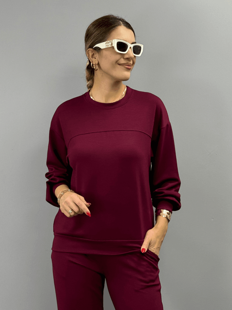 Women's Long Sleeve Crew Neck Viscose Two-Thread Blouse and Trousers Two-Piece Set - Janes - by Peralane - photo 5