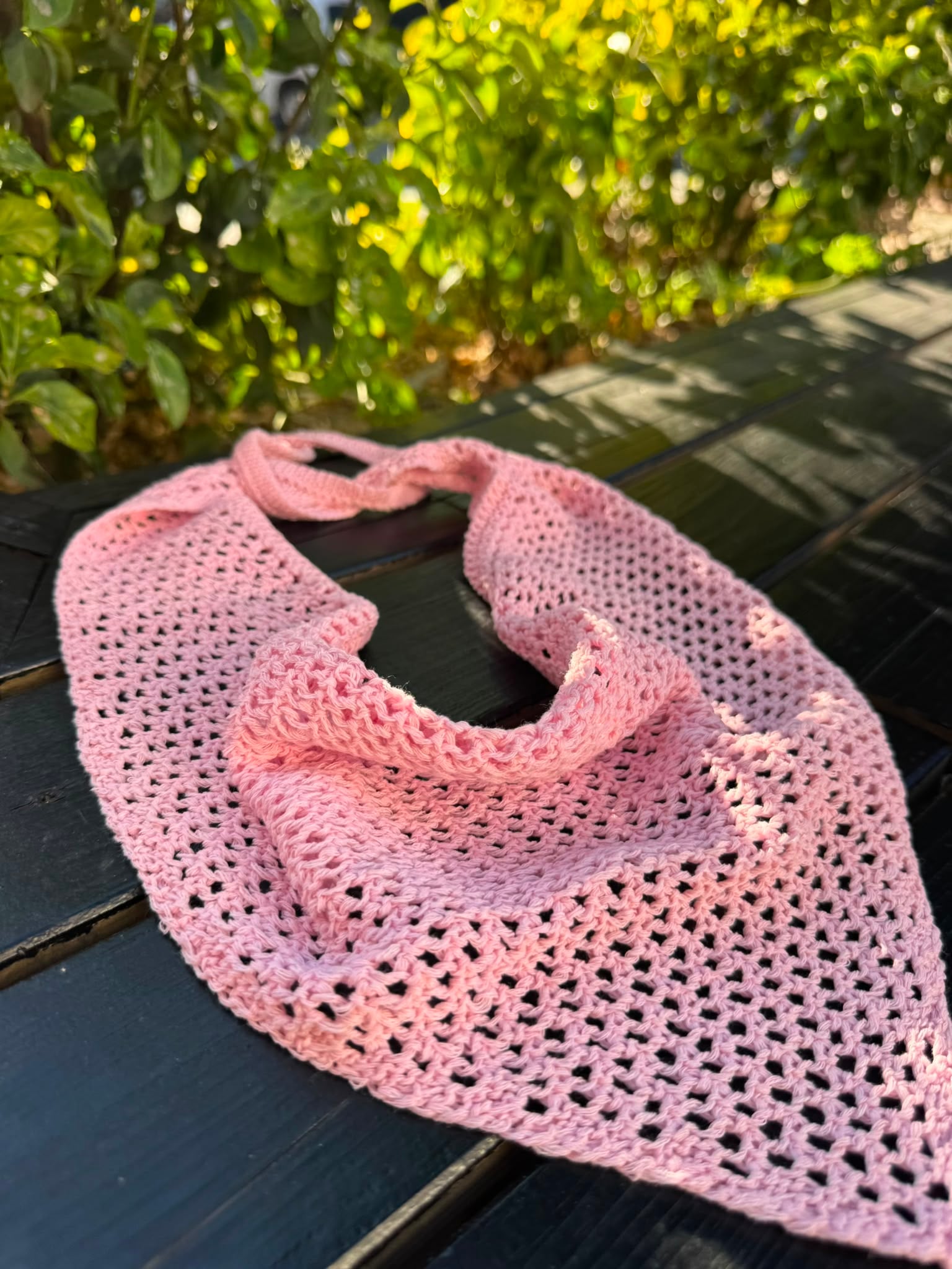 Pink Crochet Open-Knit Headband Scarf for Women - Nesvay - by Peralane - photo 5