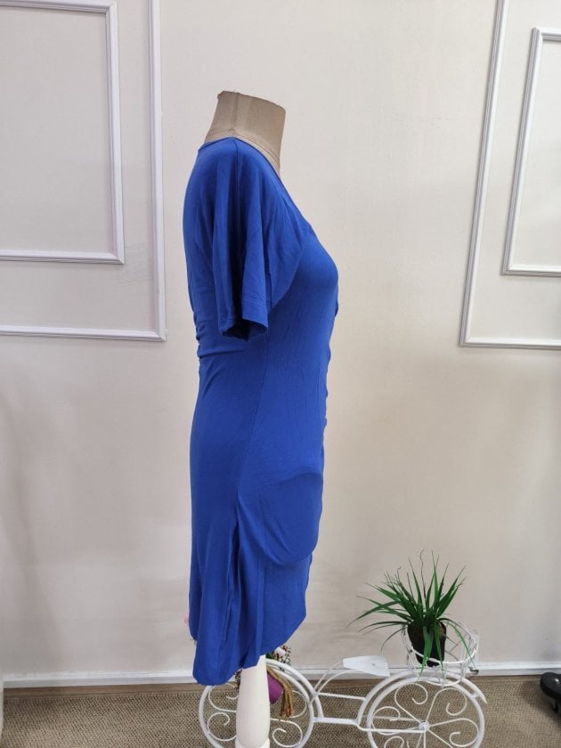 Women's Short Sleeve Wrap Neck Asymmetric Hem Viscose Dress - Janes - by Peralane - photo 5