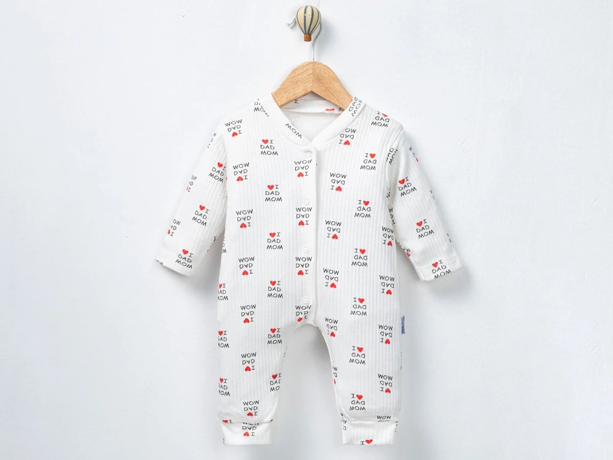 Baby Romper with Mom Dad Heart Print - Pack of 3 (0-3-6-9 Months) - Supermini - by Peralane