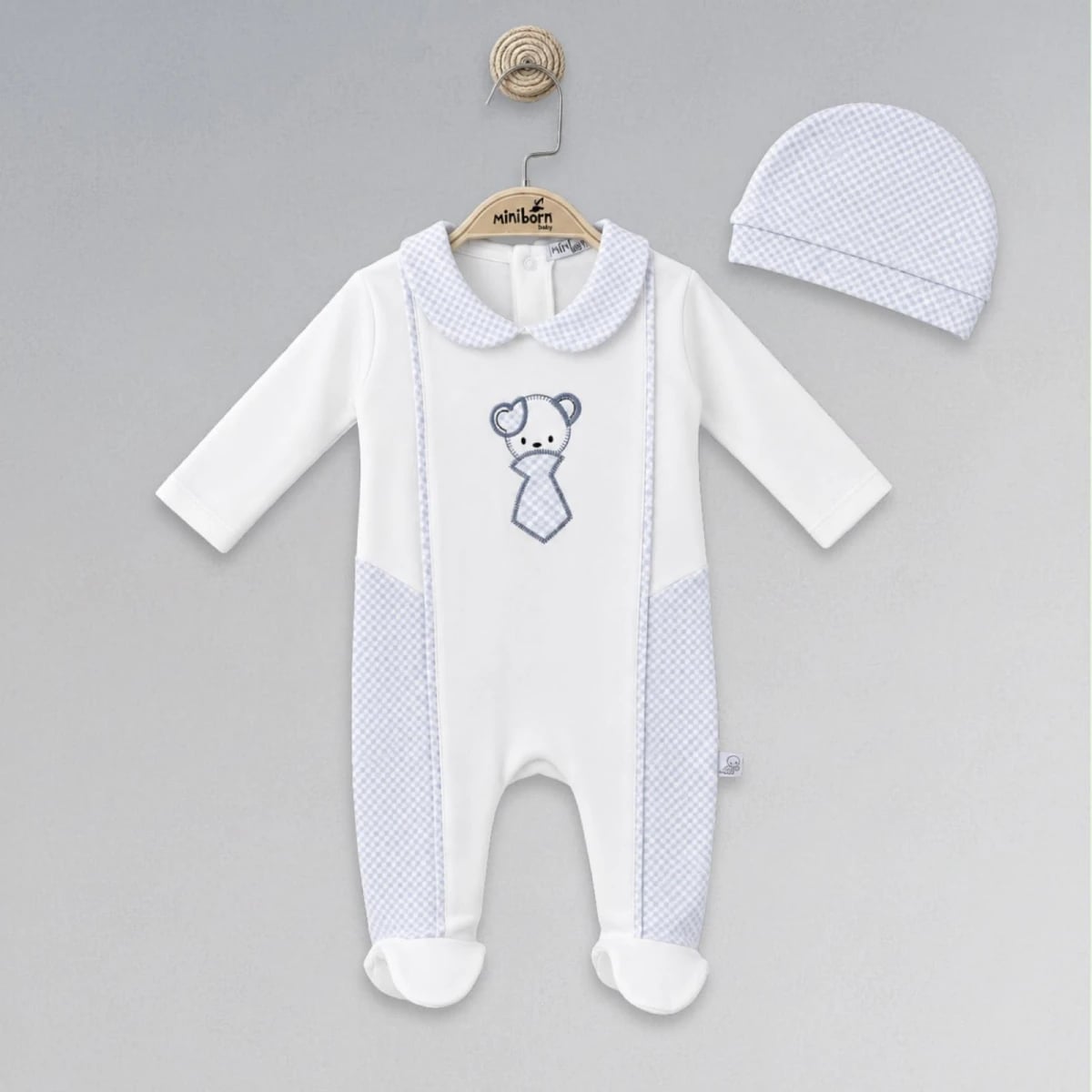 Baby Romper and Hat Set in Baby Blue - Miniborn - by Peralane