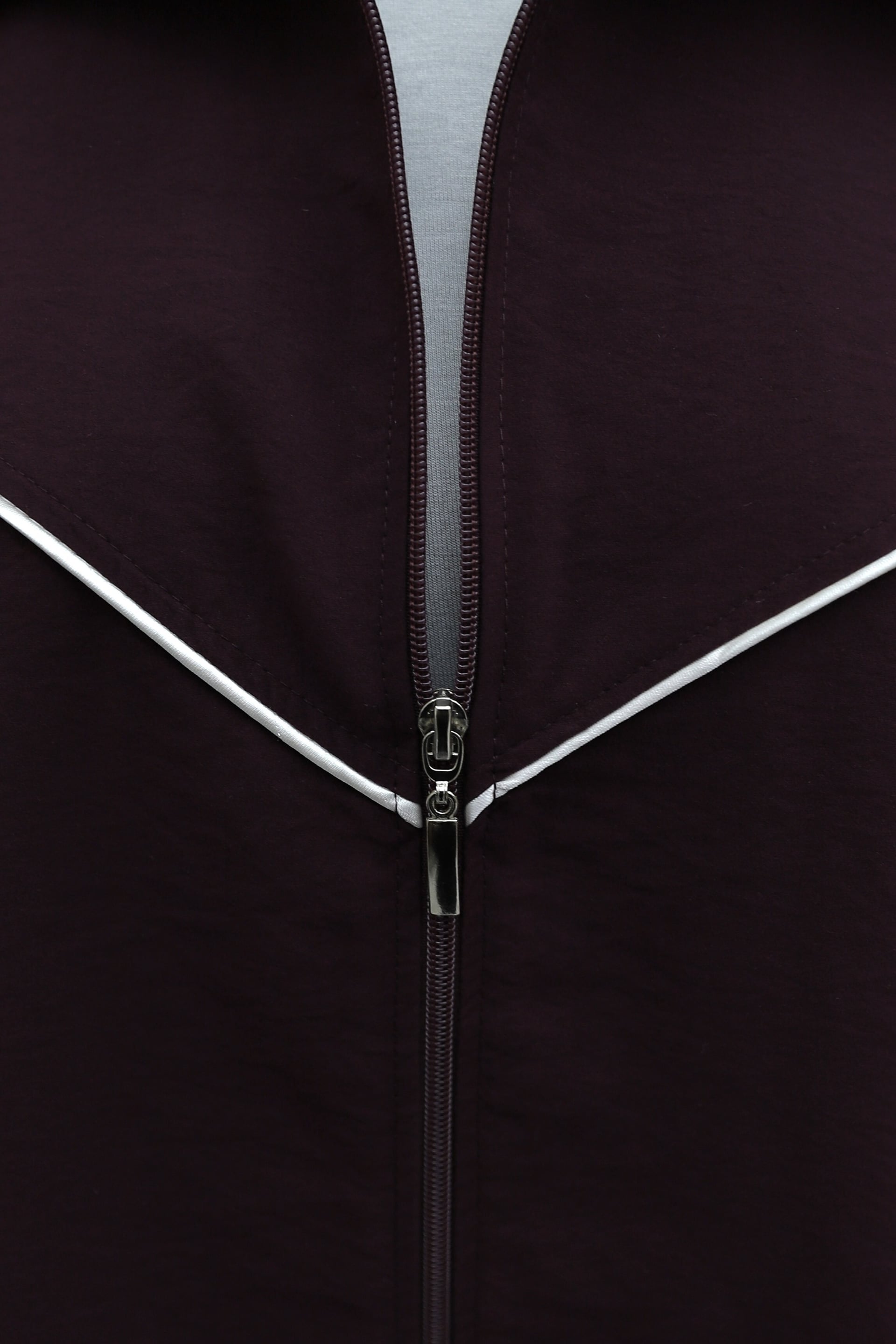 Women's Striped Drawstring Waist Two-Piece Tracksuit with Pockets and Zip-Up Jacket in Burgundy - Podyumplus - by Peralane - photo 6