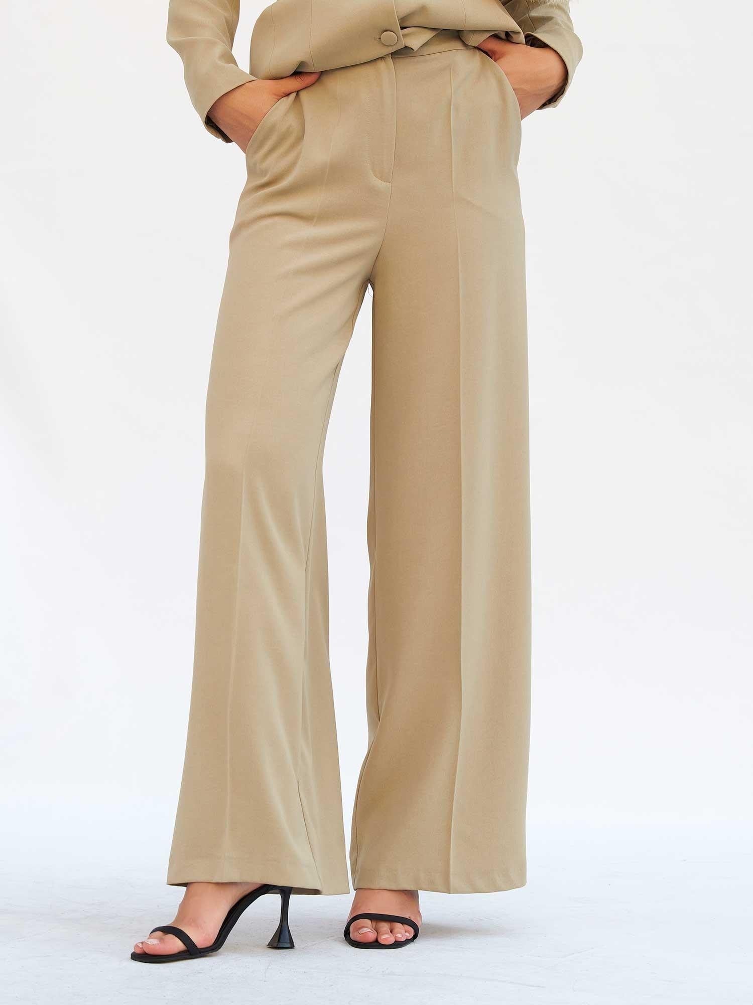Women's High-Waist Wide-Leg Trousers in Light Green - Lefon - by Peralane - photo 2
