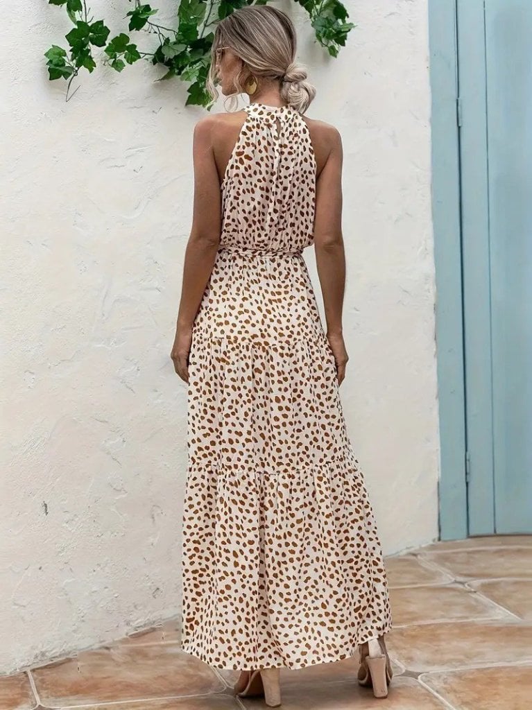Women's Sleeveless Maxi Dress with Dalmatian Spot Print - Janes - by Peralane - photo 4