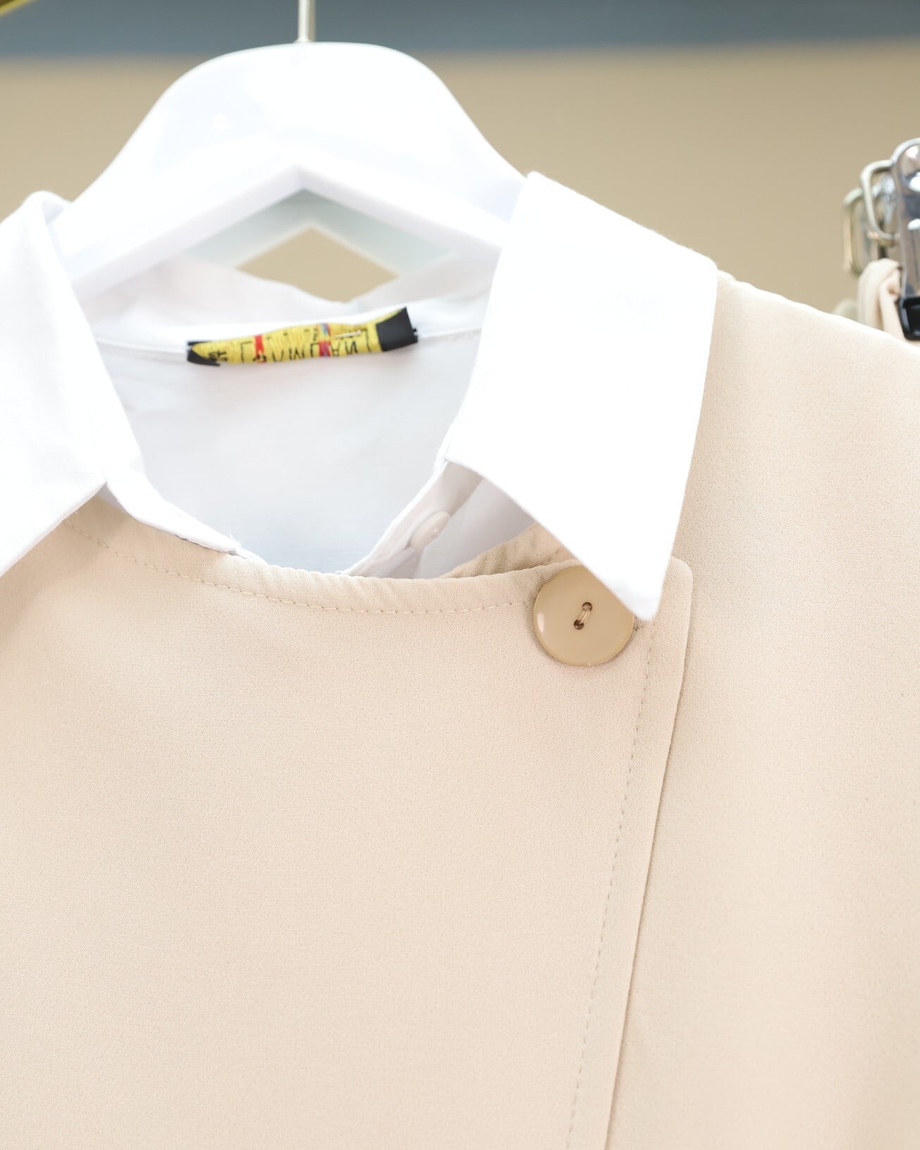Beige Cross-Button Vest and Skirt Two-Piece Set - Podyumplus - by Peralane - photo 7