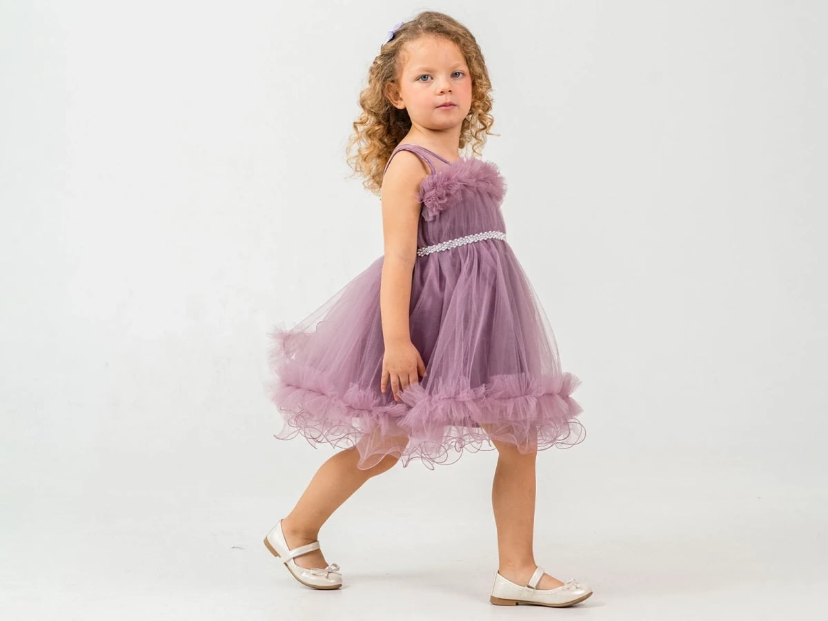 Ruffled Tulle Party Dress for Girls - Mertoglu Kids - by Peralane