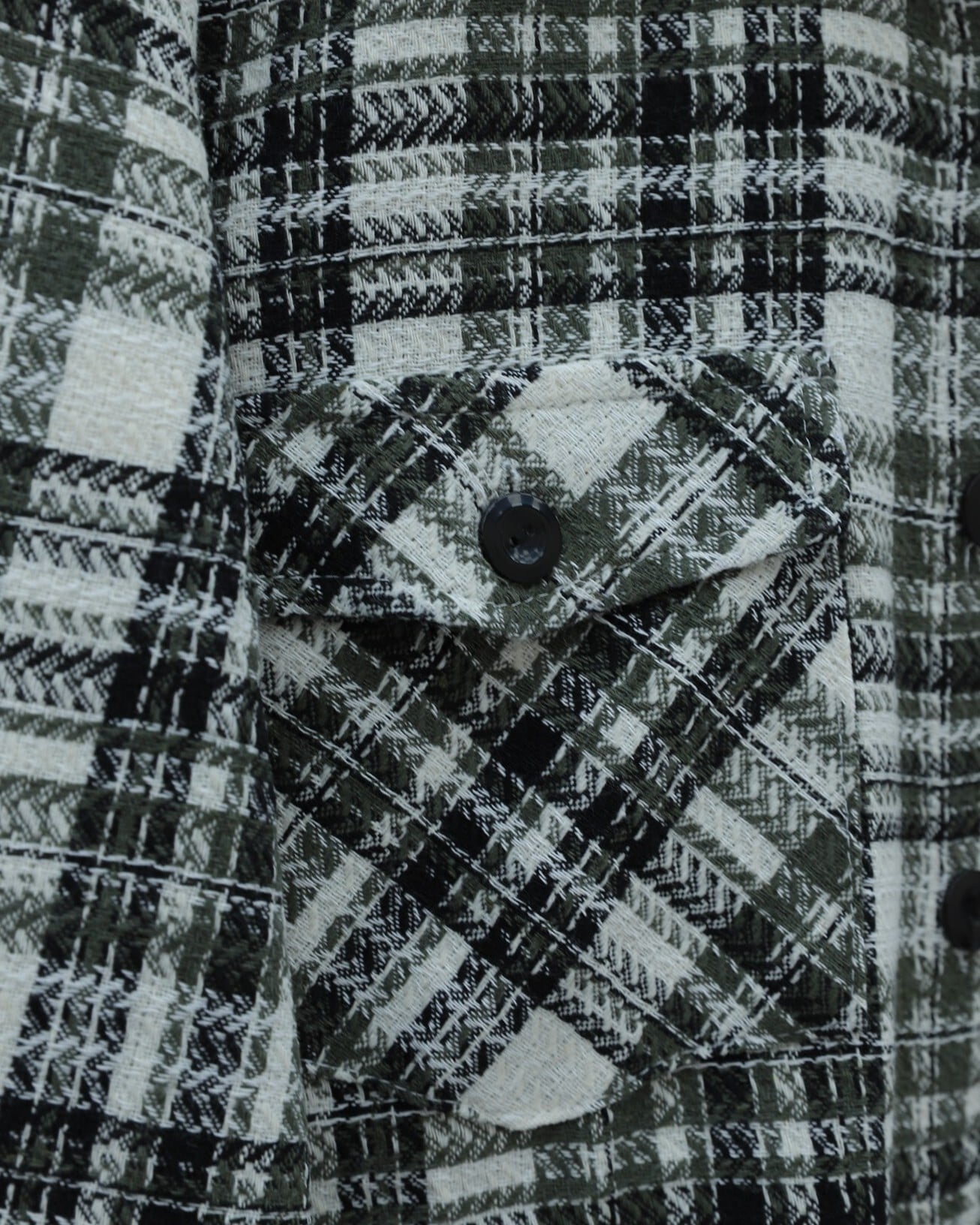 Flap Pocket Tweed Shirt - Khaki - Podyumplus - by Peralane - photo 5