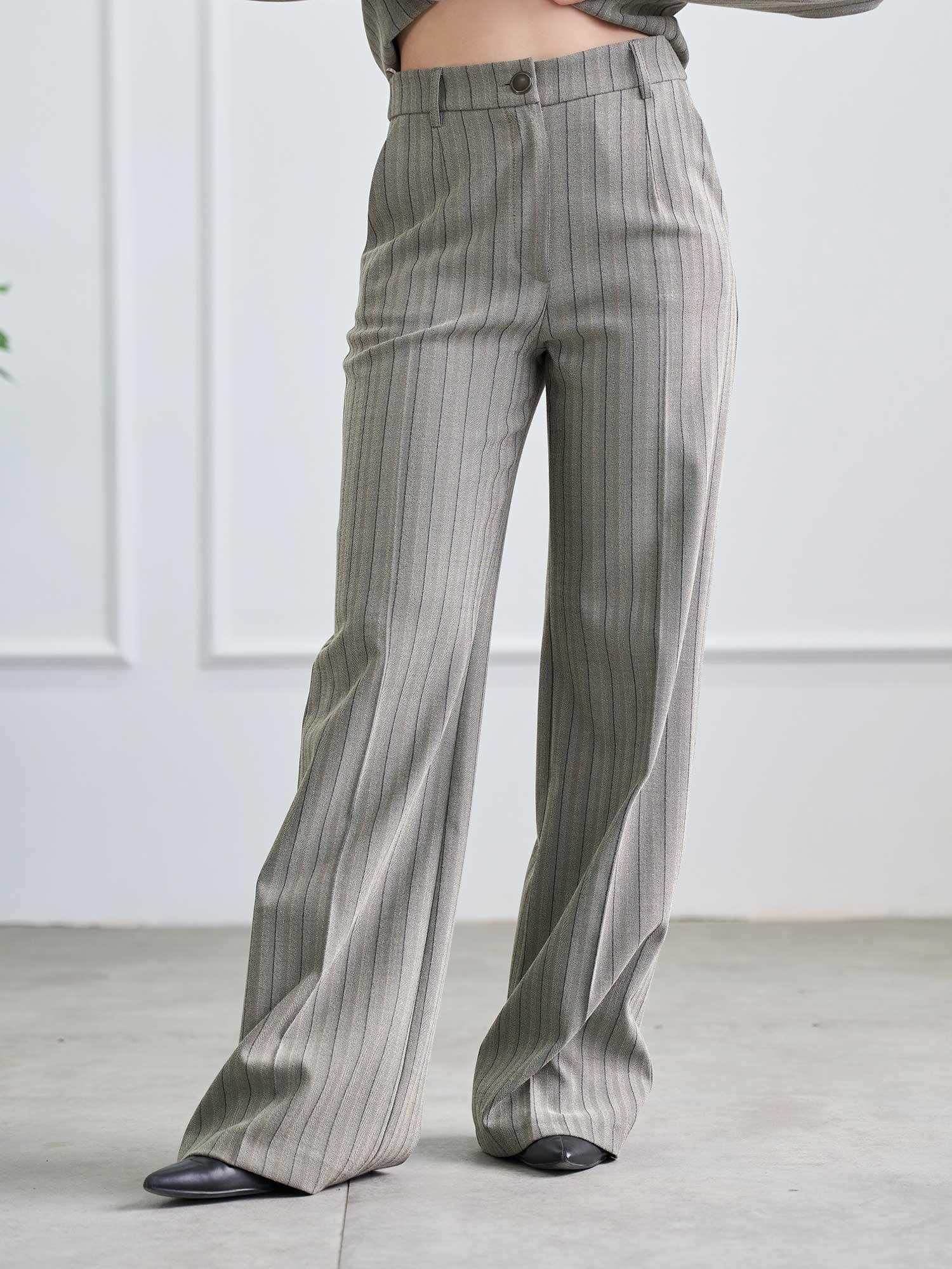 Herringbone Wide-Leg Trousers - Lefon - by Peralane - photo 8