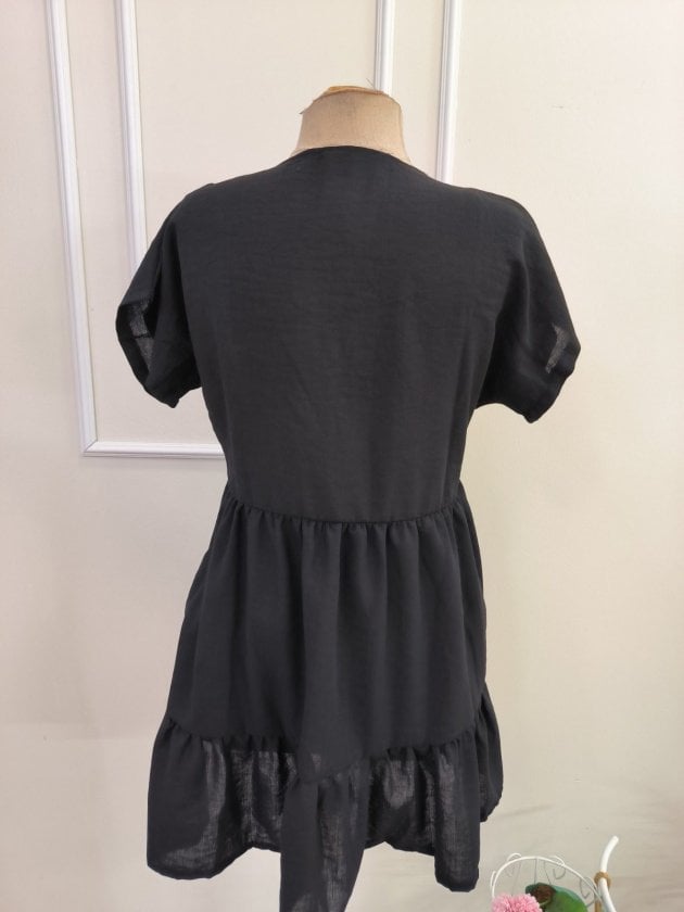 Women's Short-Sleeve V-Neck Ruffled Short Dress - Janes - by Peralane - photo 6