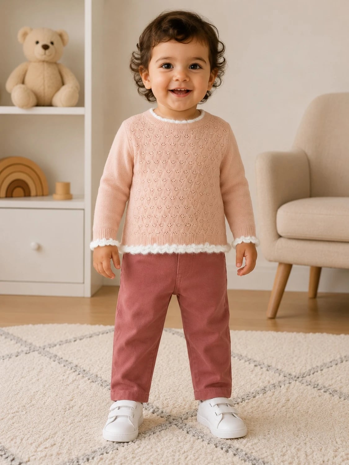 2-Piece Knitted Baby Set - Sweater and Trousers - Has Bereket - by Peralane