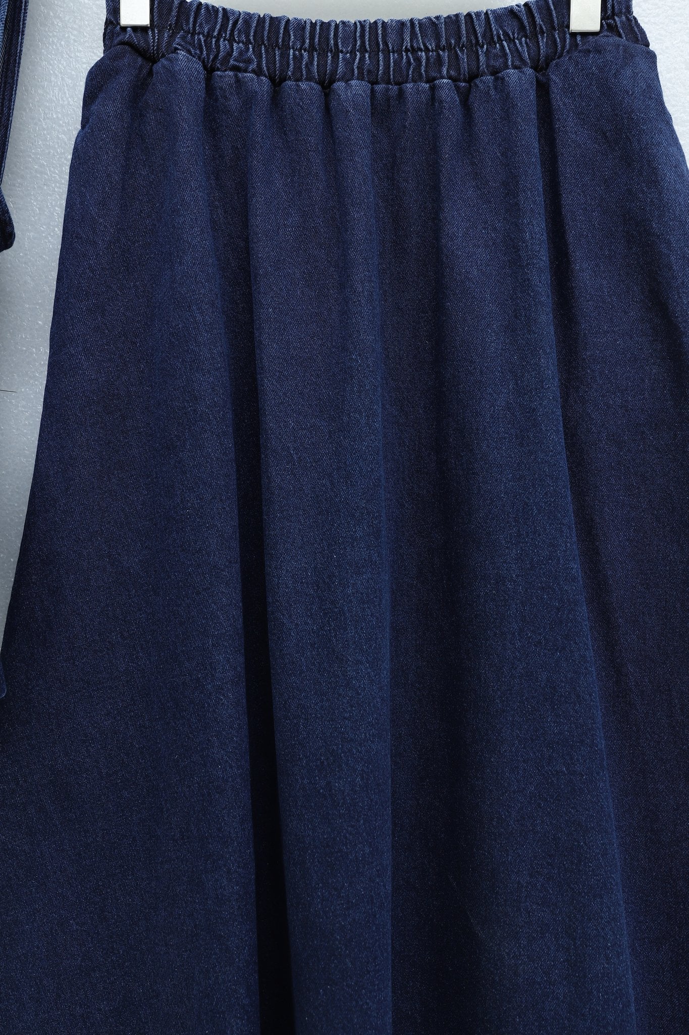 Denim Vest and Belted Skirt Set - Navy - Podyumplus - by Peralane - photo 9