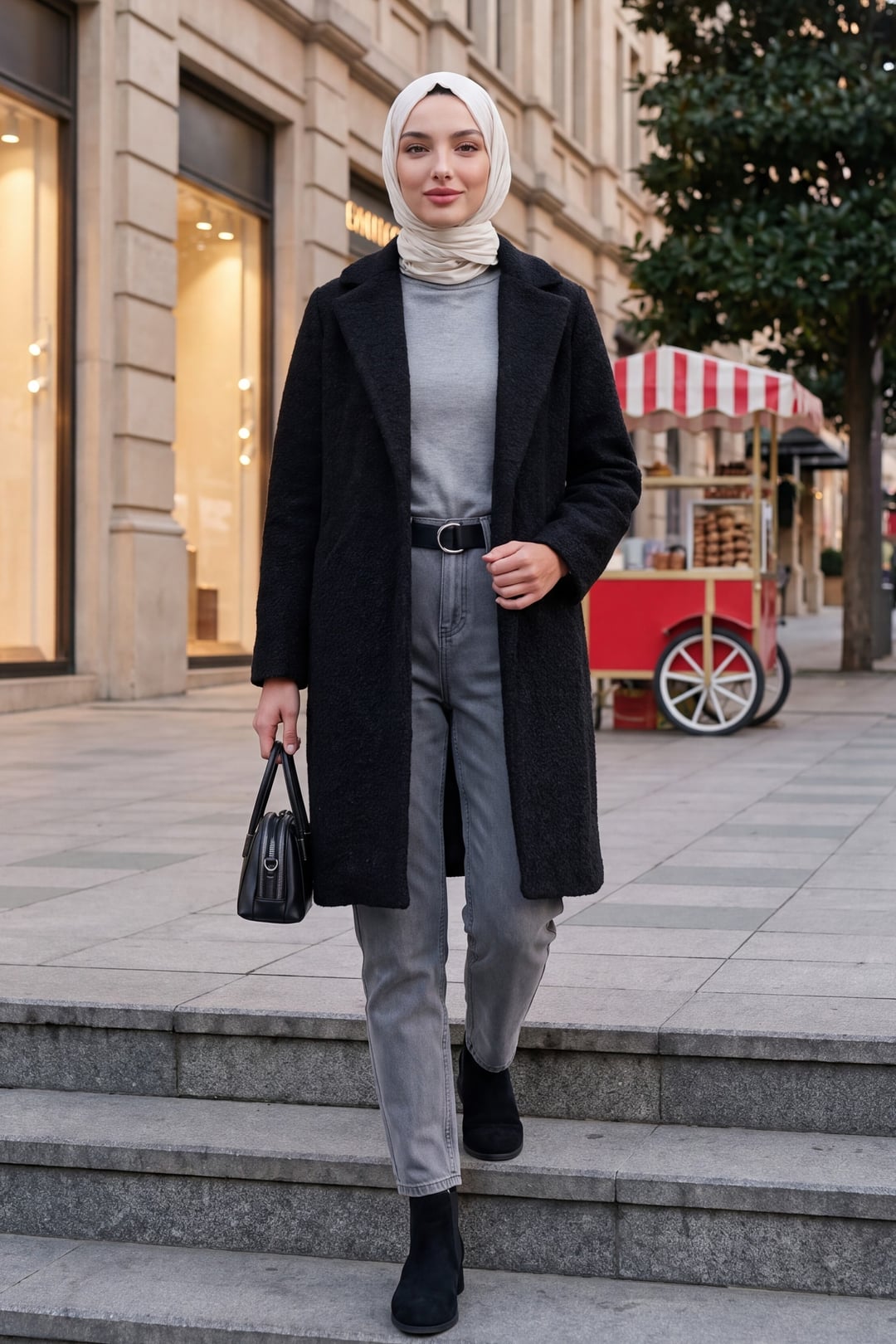 Oversize Boucle Coat - Black - Bigdart - by Peralane - photo 4
