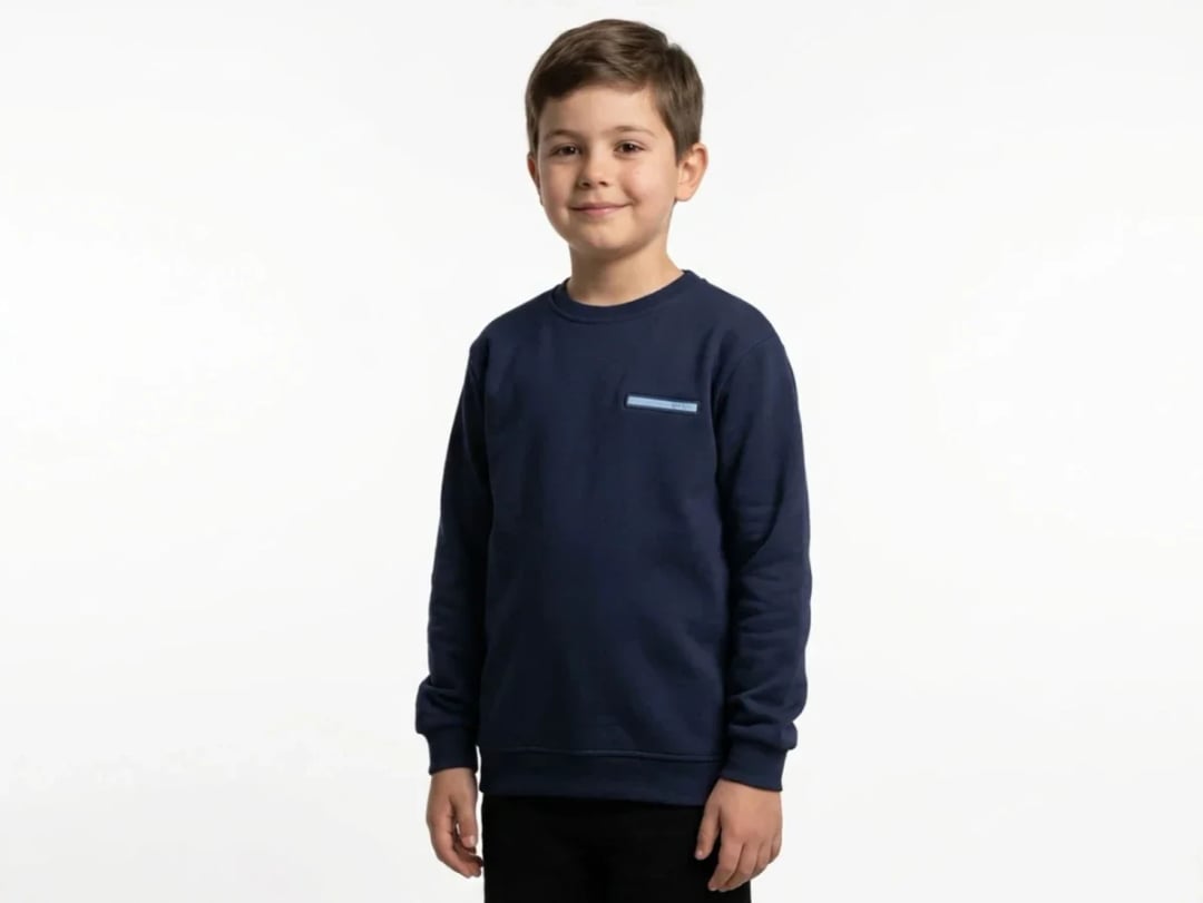 Striped Detail Boys' Sweatshirt - Navy Blue - Tanem Kids - by Peralane