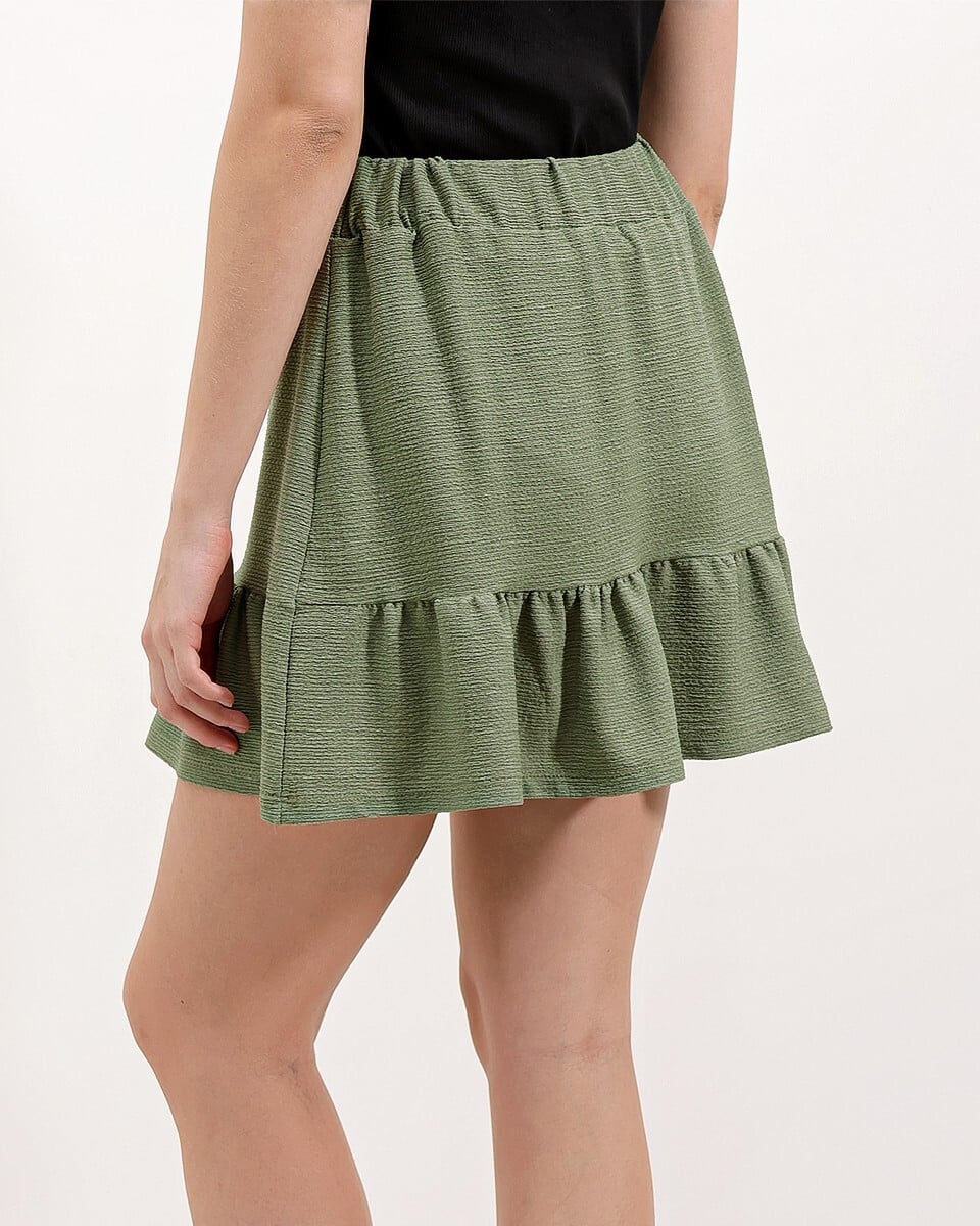Knitted Mini Skirt - Green - Wholeskop - by Peralane - photo 4