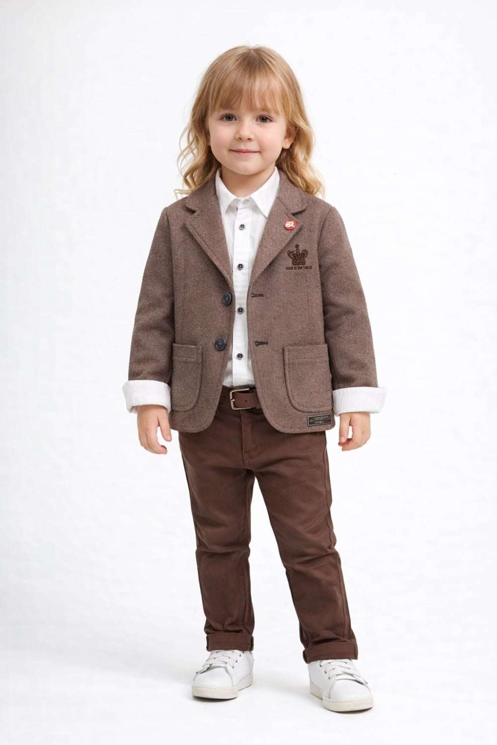 Boy's Suit - Brown Tweed Blazer and Trousers Set - 1-4 Years - Has Bereket - by Peralane