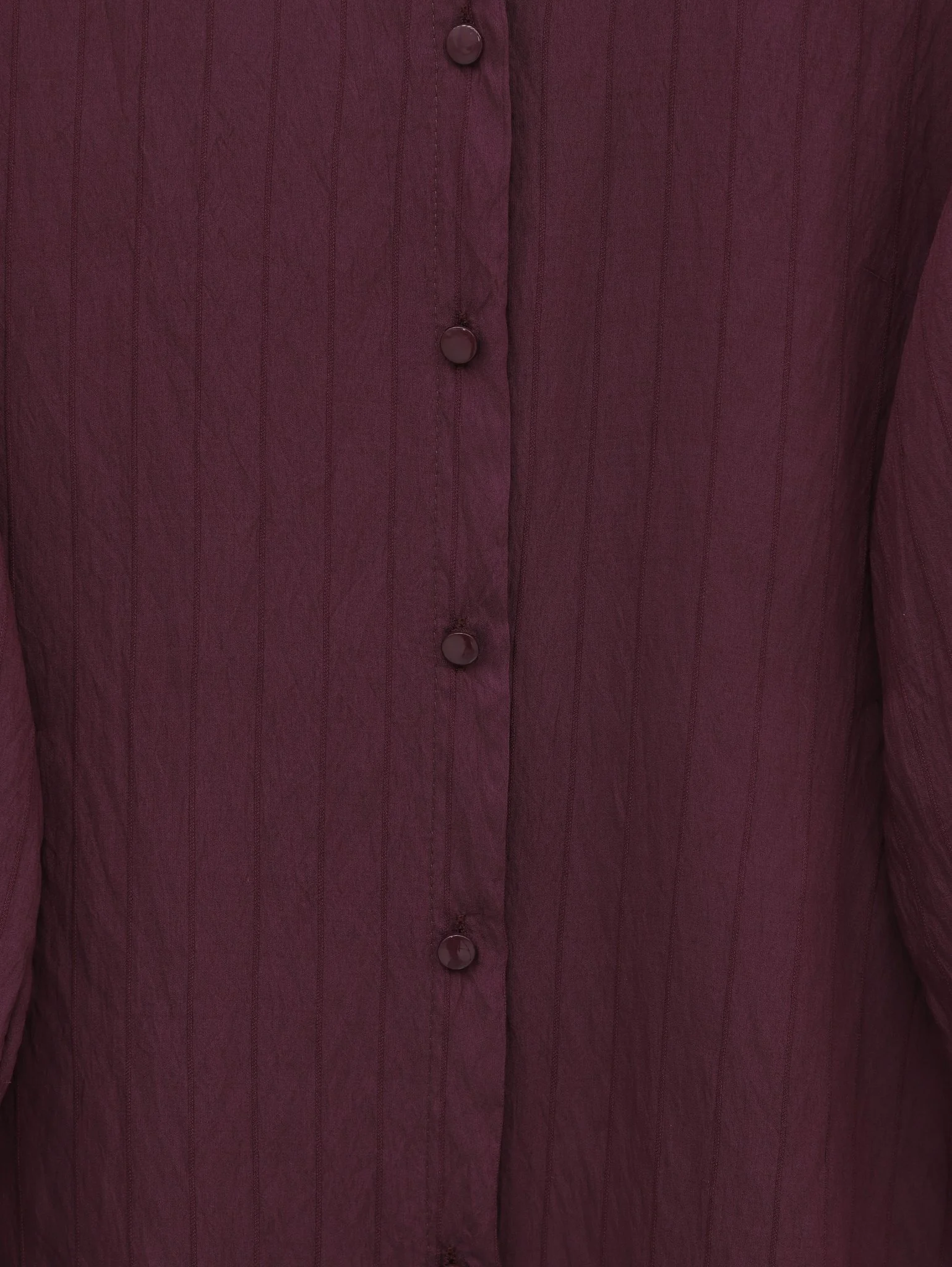 Long-Sleeved Striped Tie-Cuff Blouse - Burgundy - Podyumplus - by Peralane - photo 6