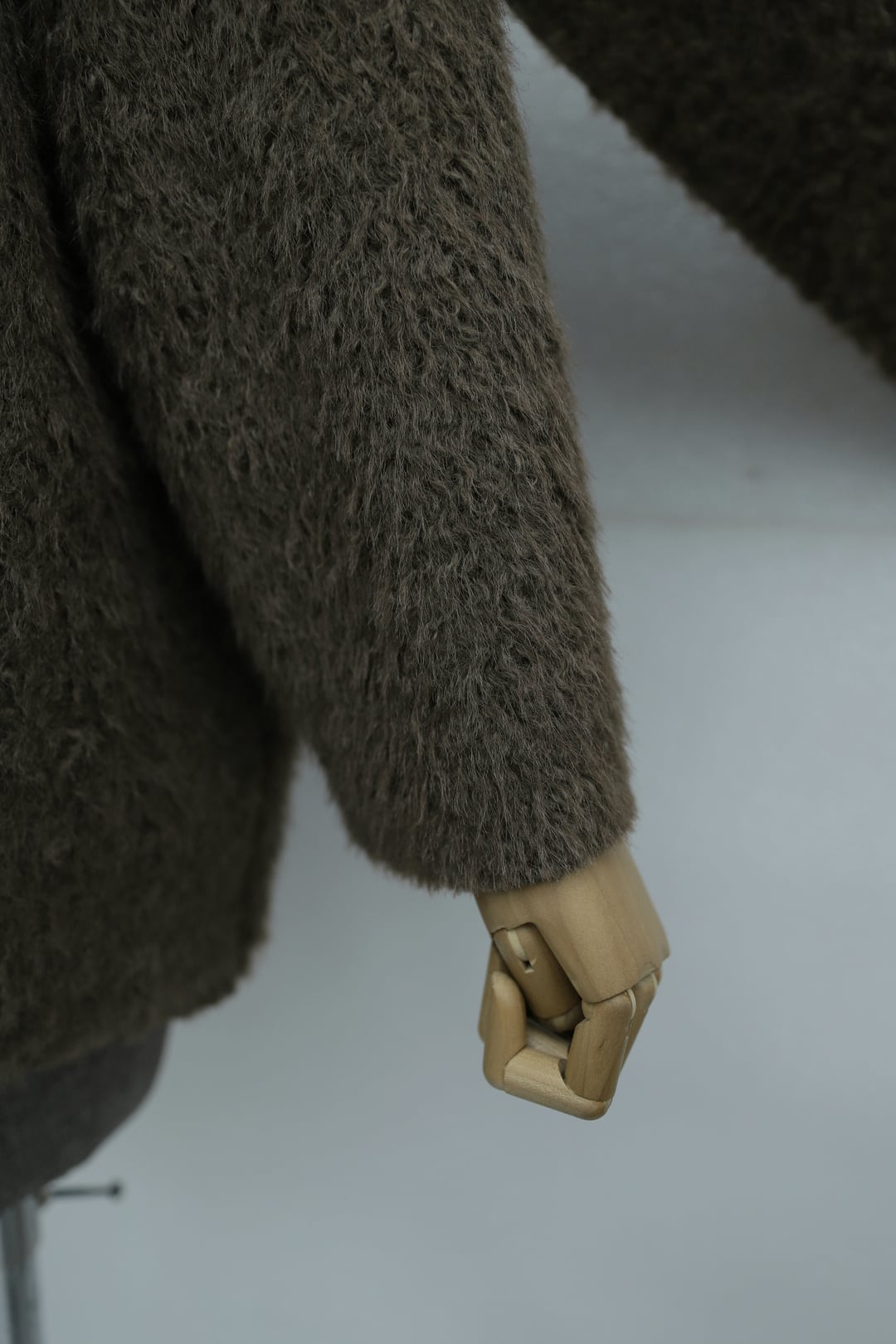 Shawl Collar Button Front Fuzzy Knit Cardigan - Brown - Podyumplus - by Peralane - photo 7