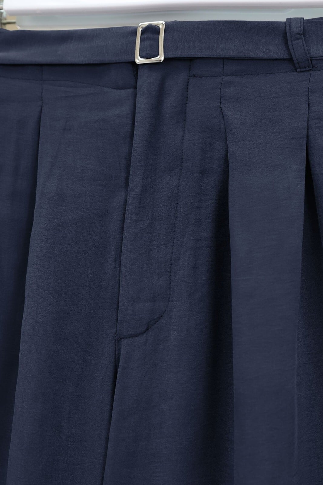 Women's Elastic Waistband Trousers with Belt Detail - Navy - Podyumplus - by Peralane - photo 8