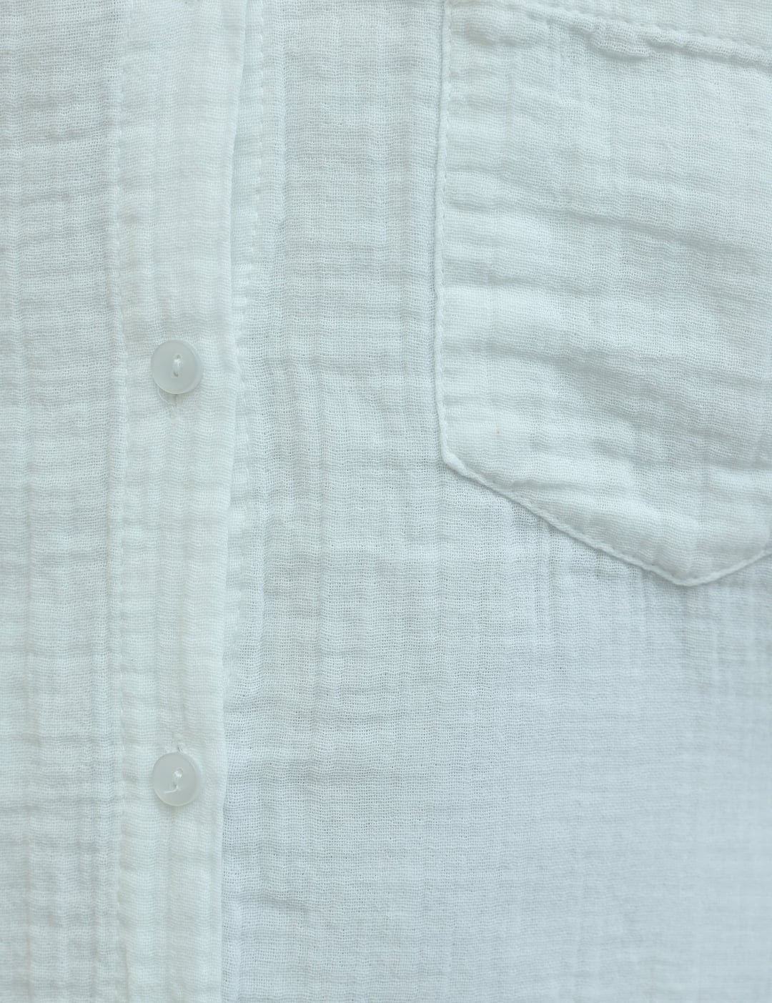 Single Pocket Buttoned Muslin Shirt - Ecru - Podyumplus - by Peralane - photo 7