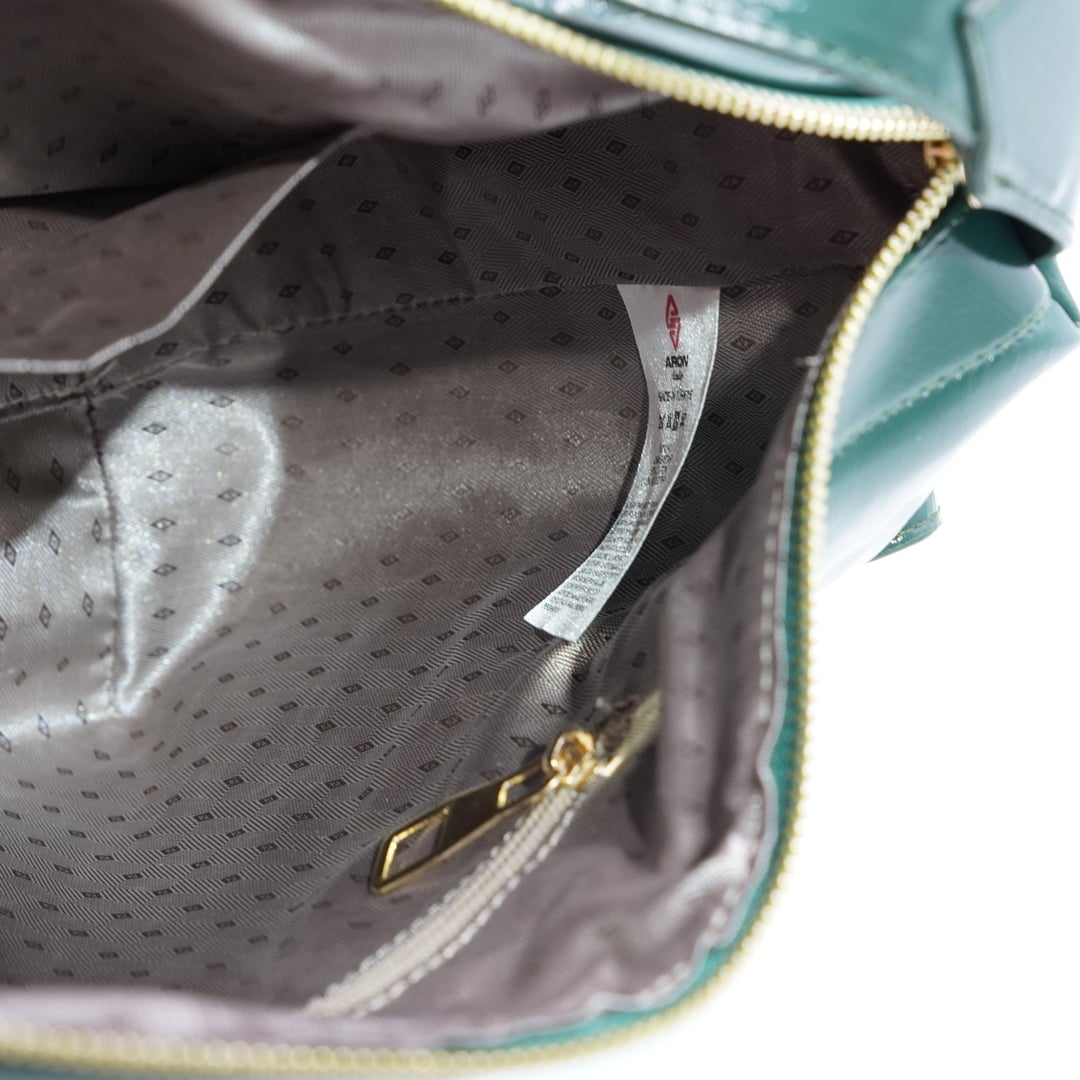 Martina Green Crinkled Patent Leather Women's Shoulder and Crossbody Bag 2317 - Aron Atelier - by Peralane - photo 5