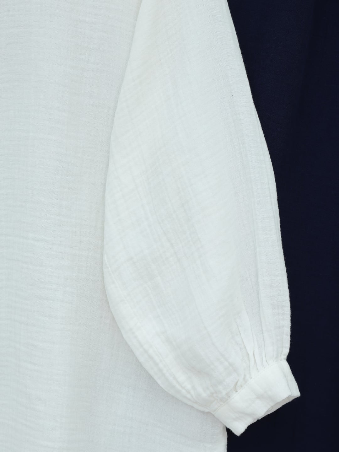 Oval Cut Buttoned Muslin Blouse - Ecru - Podyumplus - by Peralane - photo 7