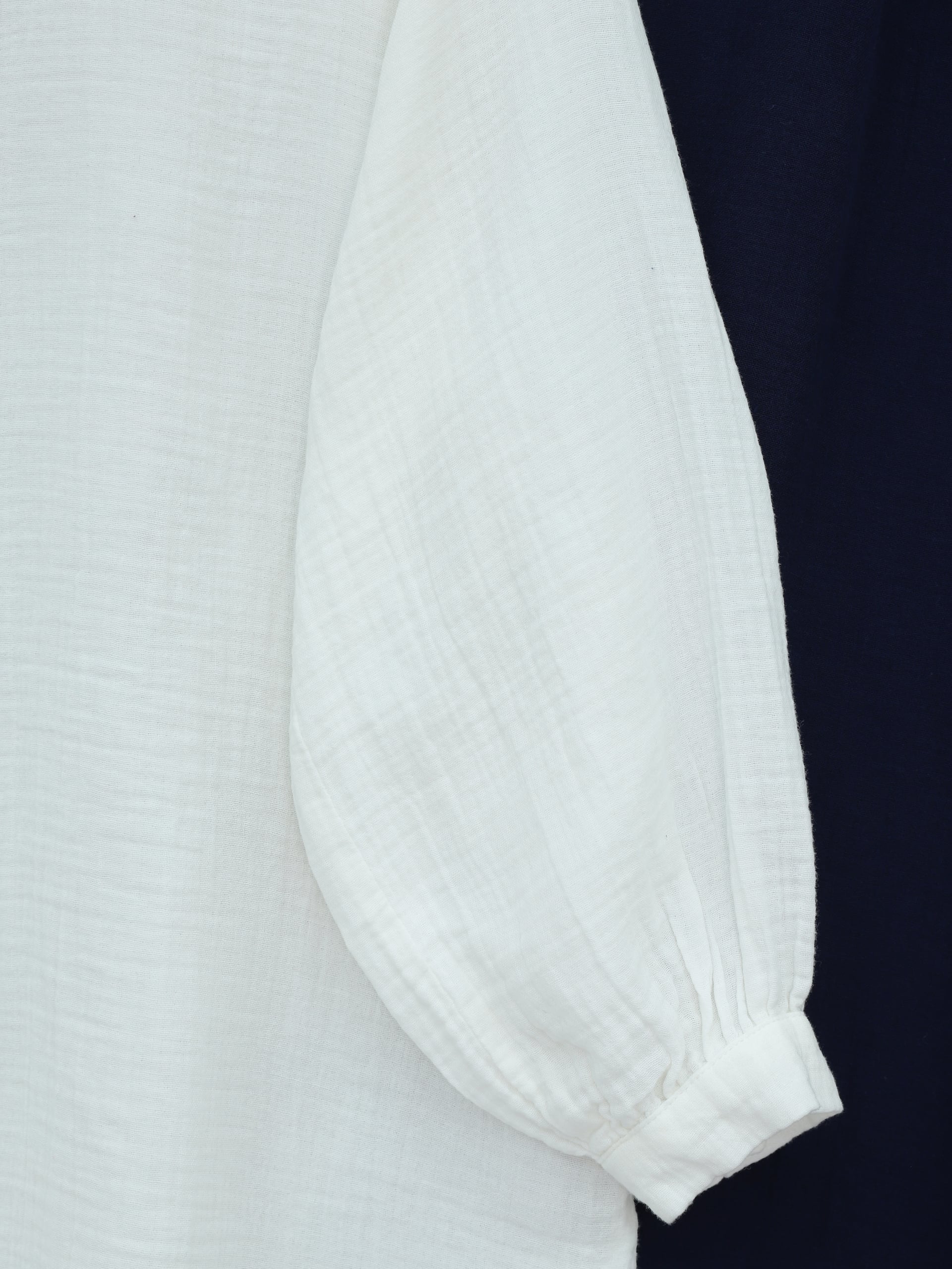 Oval Cut Buttoned Muslin Blouse - Ecru - Podyumplus - by Peralane - photo 7