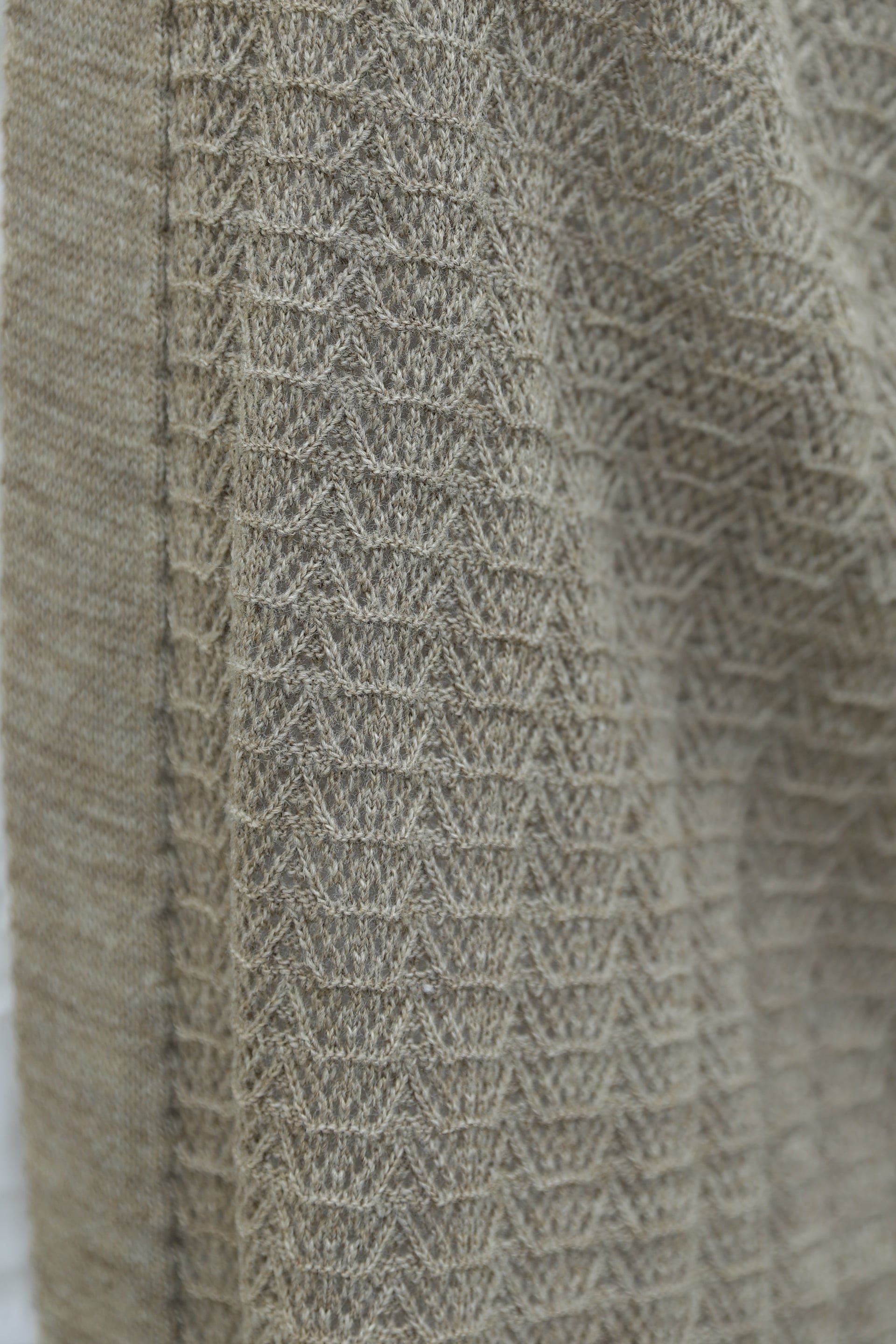 Open-Front Textured Knit Cardigan - Light Brown - Podyumplus - by Peralane - photo 6