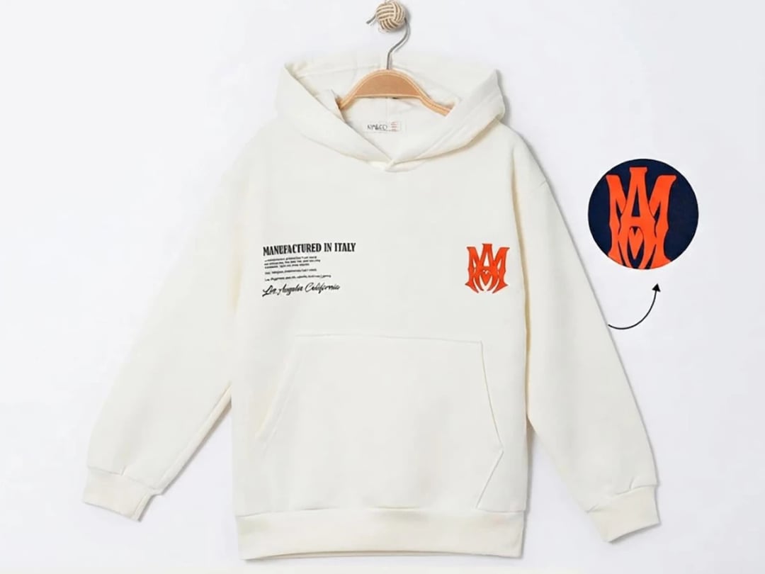 Kids' Hooded Kangaroo Pocket Sweatshirt - Cream - Pack of 4 - Ruhat Kids - by Peralane