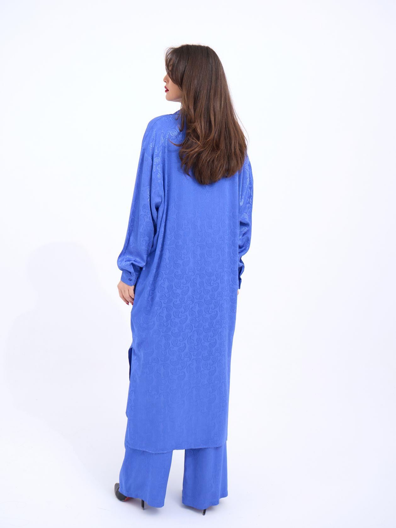 Floransa Women's Blue Paisley Tunic and Wide-Leg Trousers Set - Fame - by Peralane - photo 4