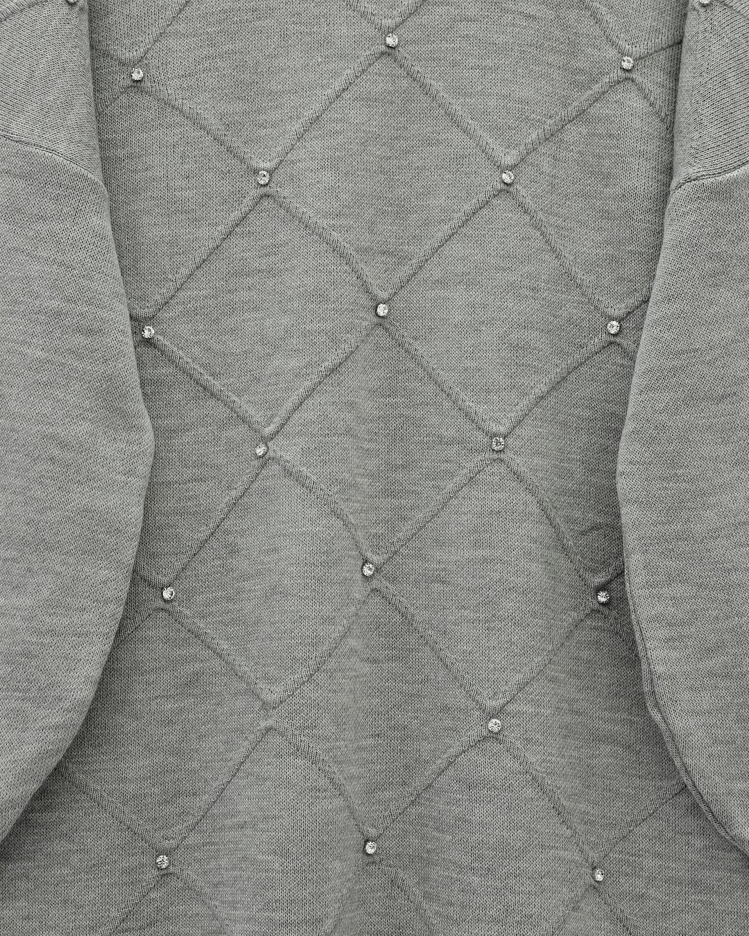 Stone Detail Diamond Pattern Knit Tunic - Grey - Podyumplus - by Peralane - photo 2