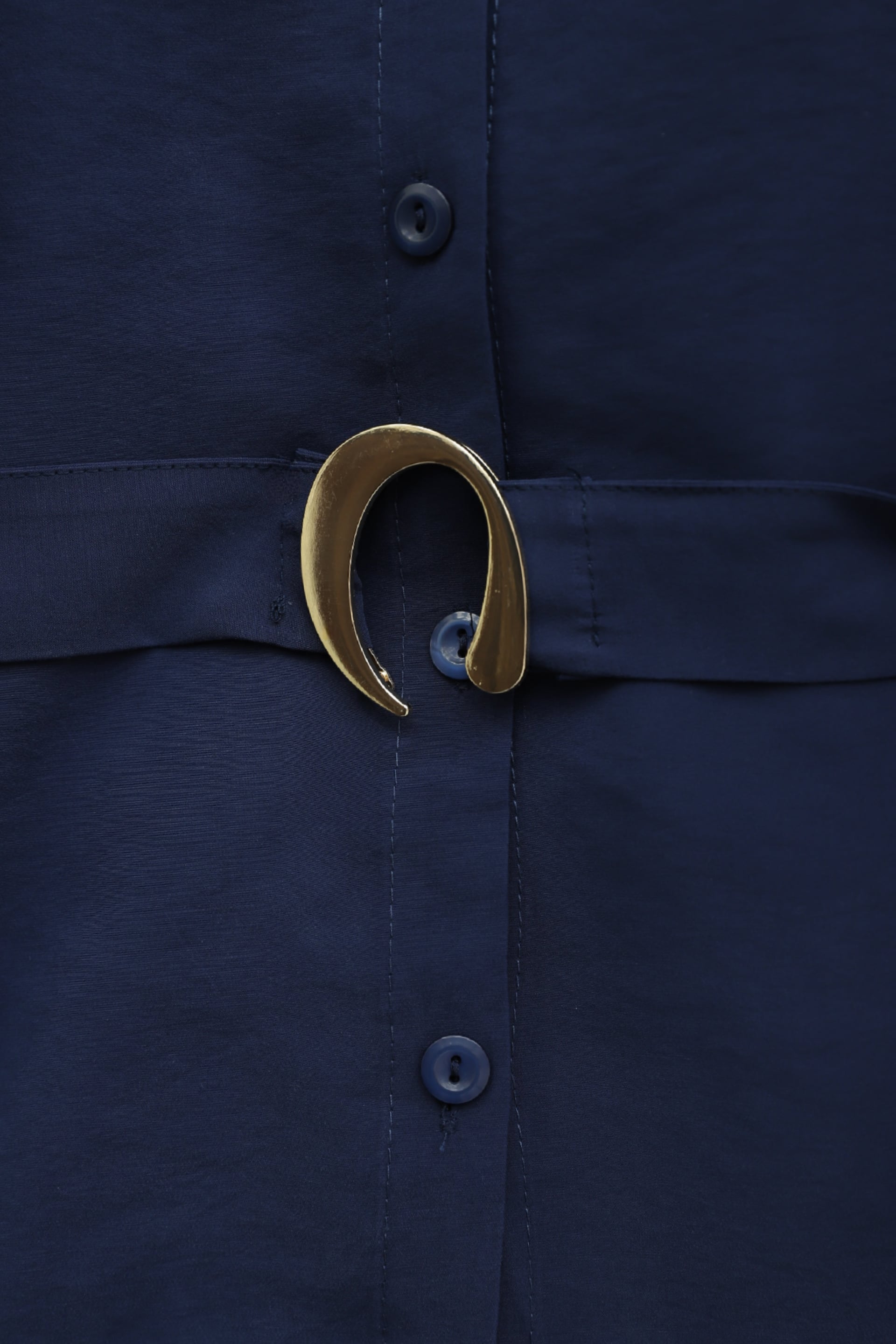 Navy Blue Modest Co-ord Set with Padded Shoulders & Belted Waist - Podyumplus - by Peralane - photo 3