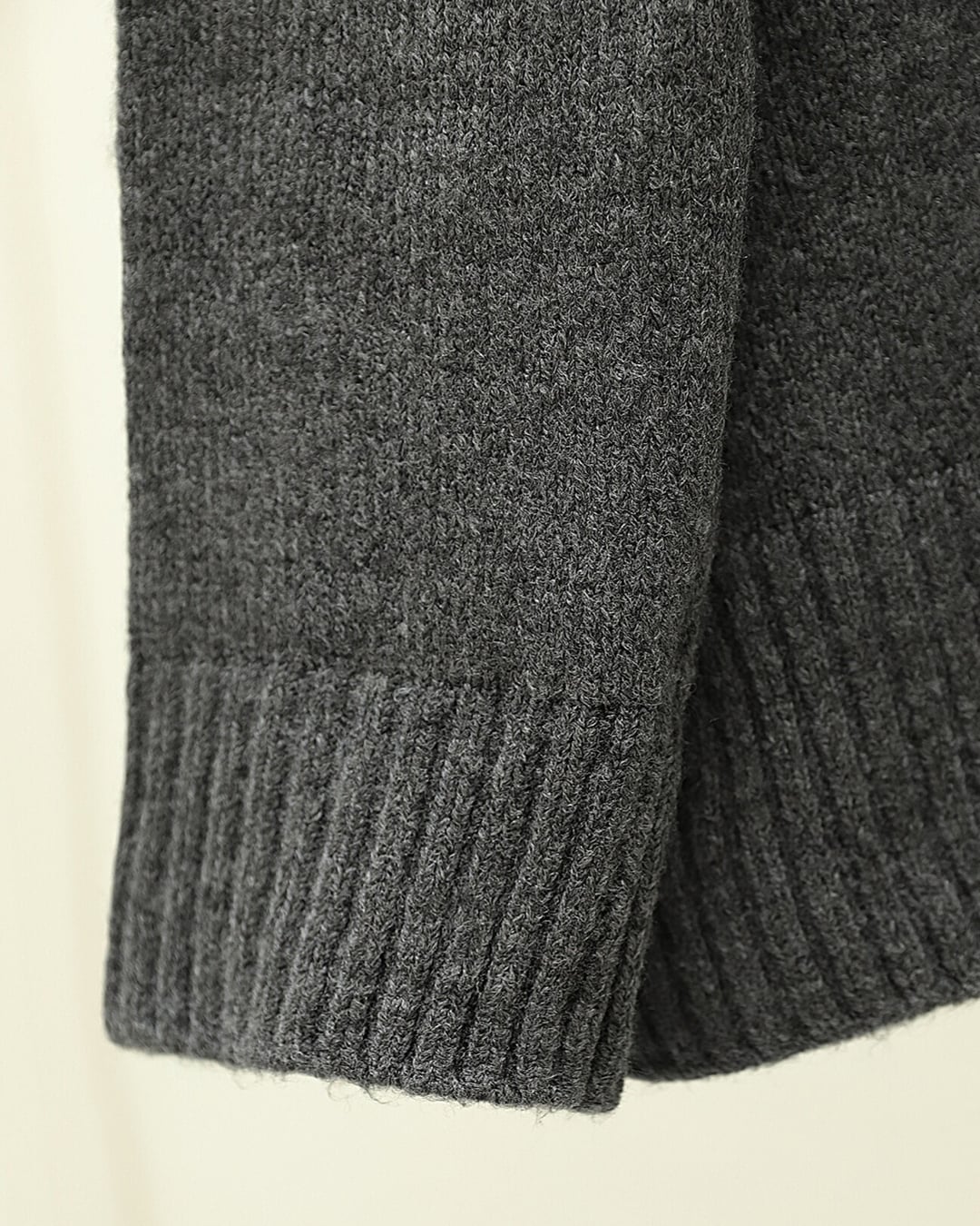 Crew Neck Ribbed Hem Relaxed Knit Sweater - Smoke Grey - Podyumplus - by Peralane - photo 7