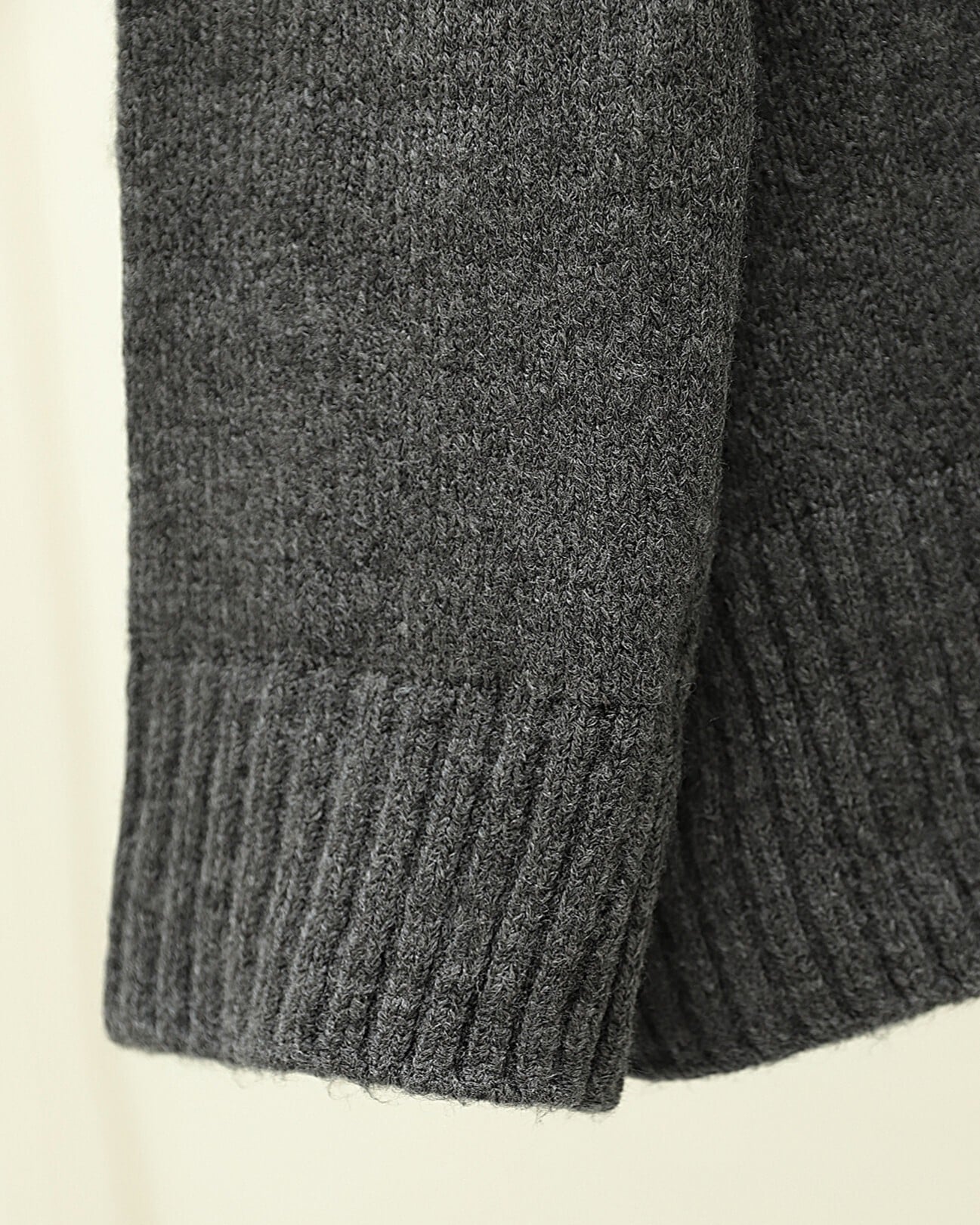 Crew Neck Ribbed Hem Relaxed Knit Sweater - Smoke Grey - Podyumplus - by Peralane - photo 7