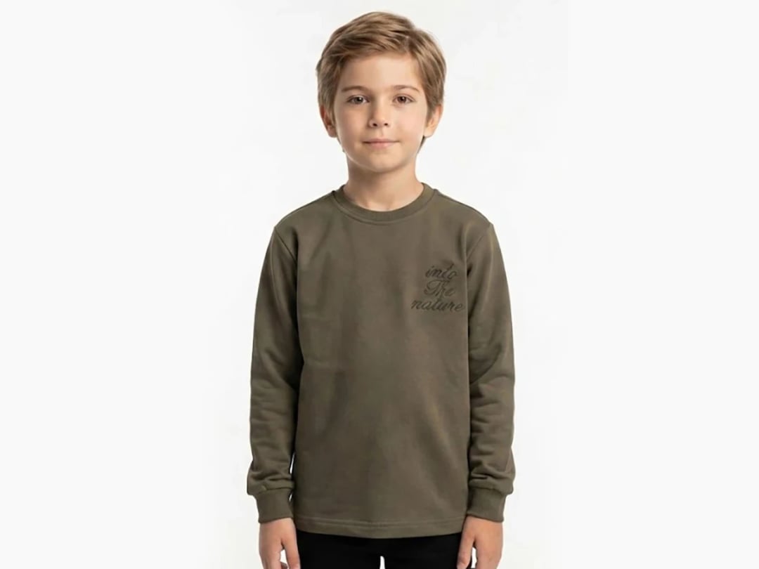 Nature Print Boys' Sweatshirt - Olive Green - Tanem Kids - by Peralane