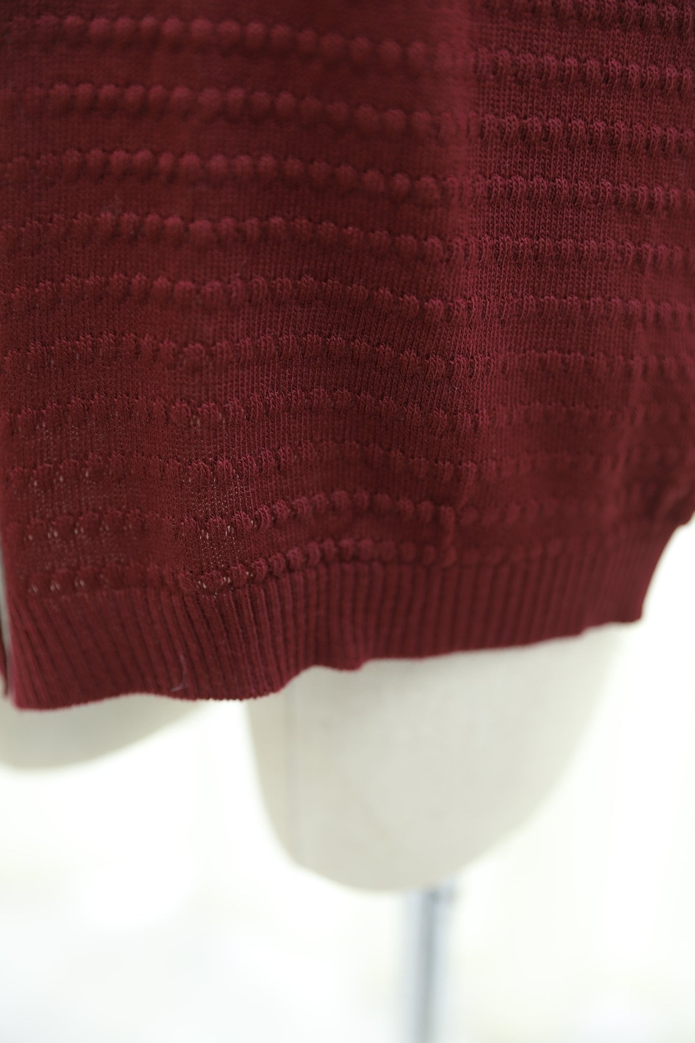 Pom Pom Trimmed Fine Knit Cardigan - Burgundy - Podyumplus - by Peralane - photo 6