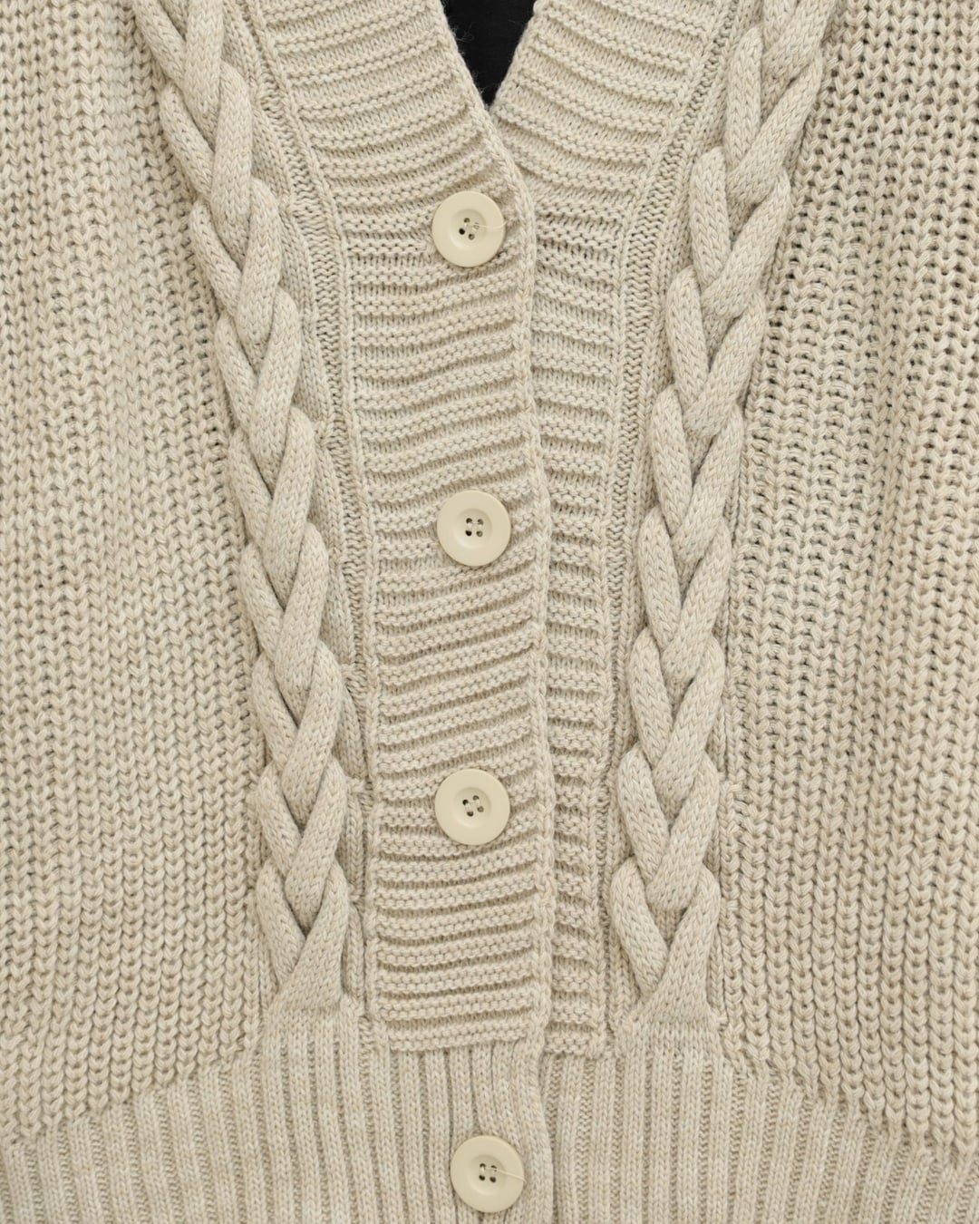 Cable Knit Button Front Cardigan - Stone - Podyumplus - by Peralane - photo 5