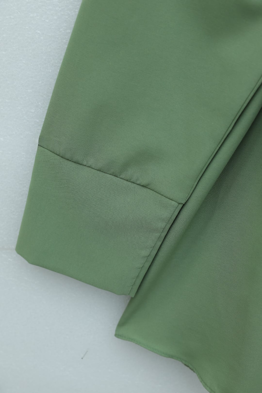 Belted Double Cuff Poplin Tunic with Concealed Button Front - Khaki - Podyumplus - by Peralane - photo 12